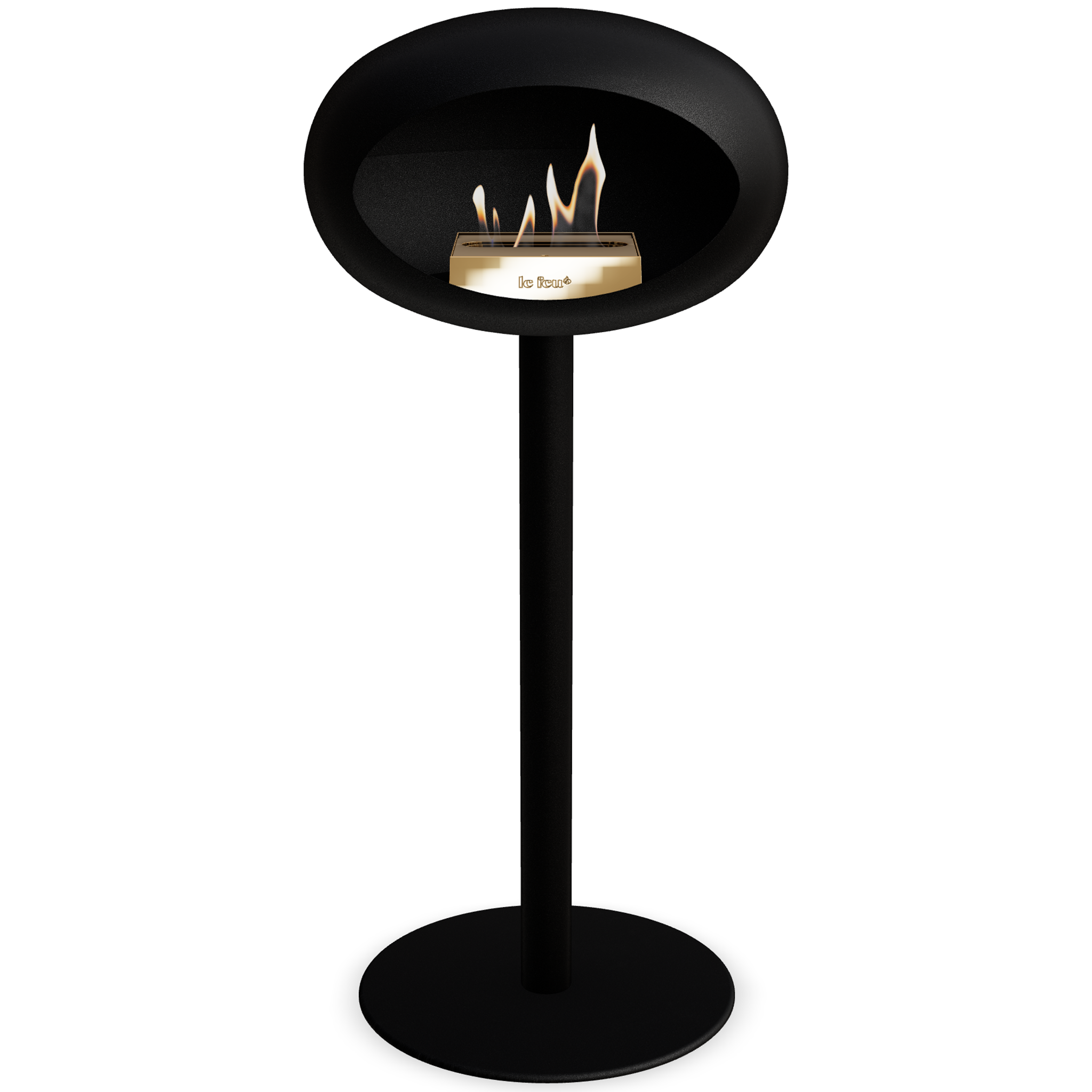 Ground Steel High Black Bio Fireplace