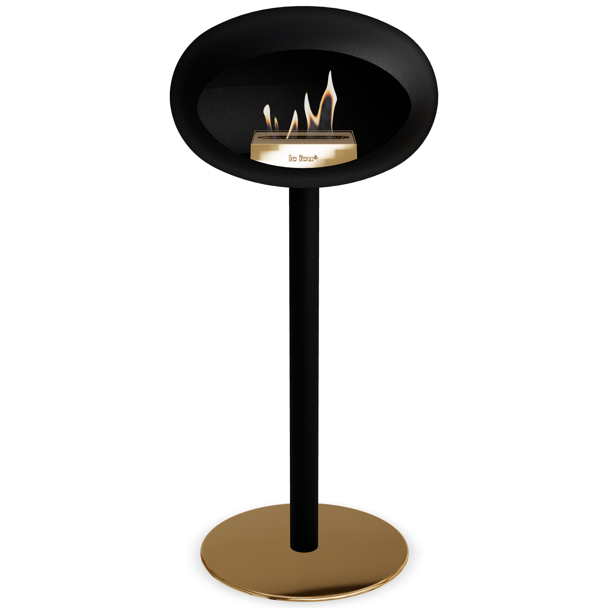 Ground Steel High Black Bio Fireplace