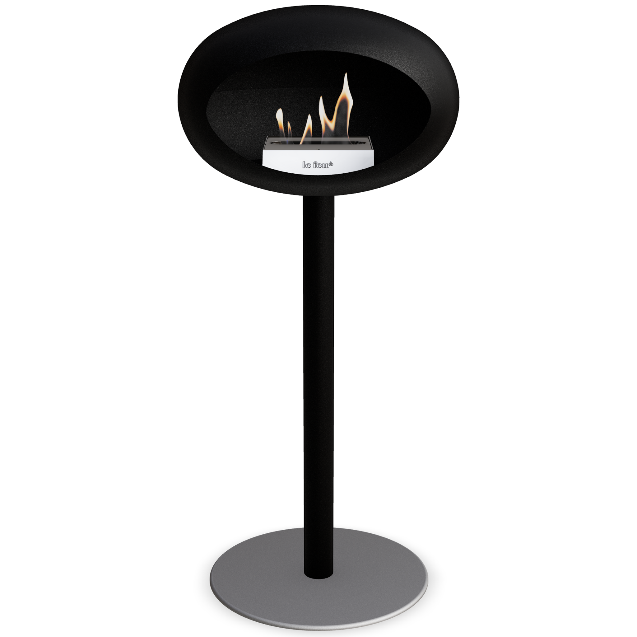 Ground Steel High Black Bio Fireplace