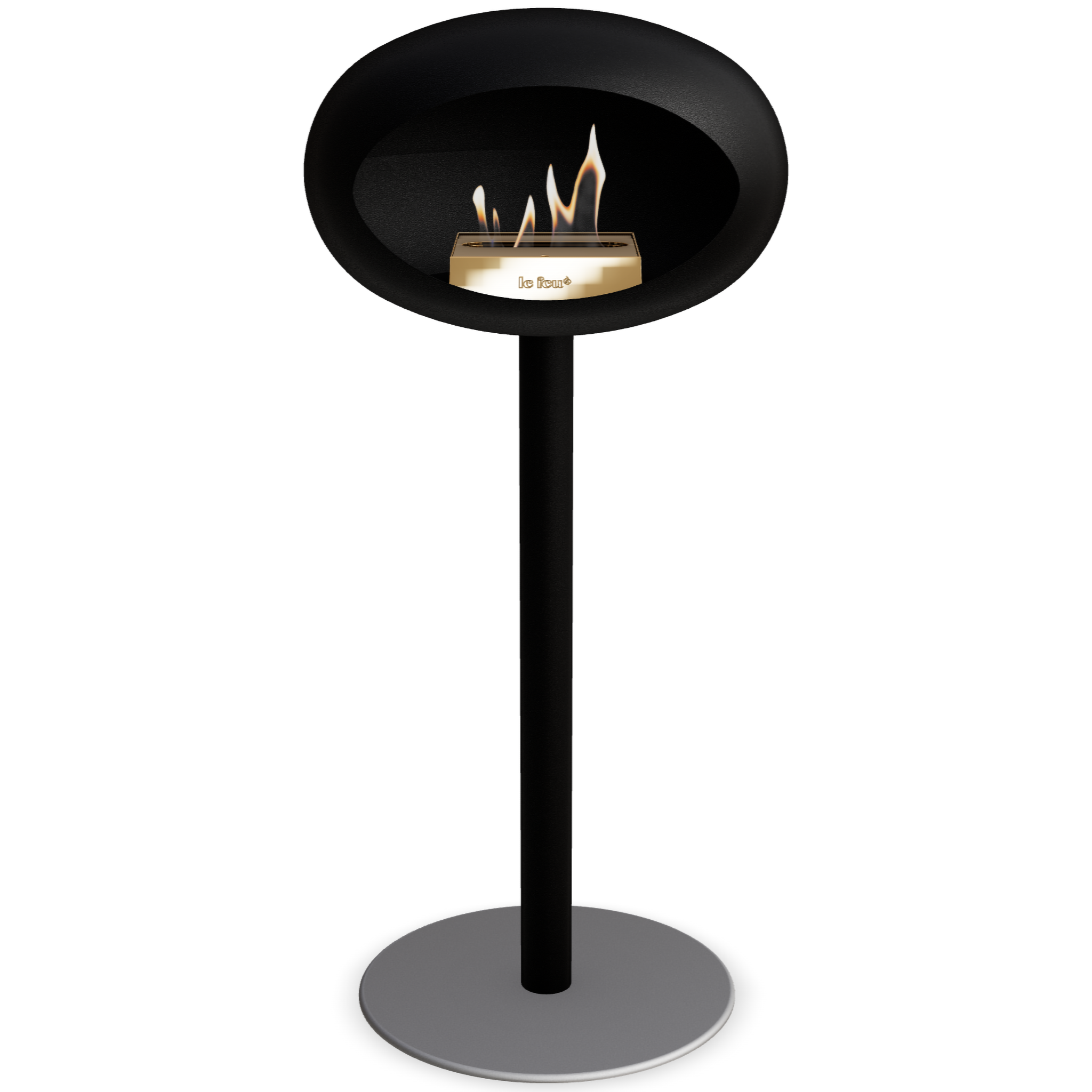 Ground Steel High Black Bio Fireplace