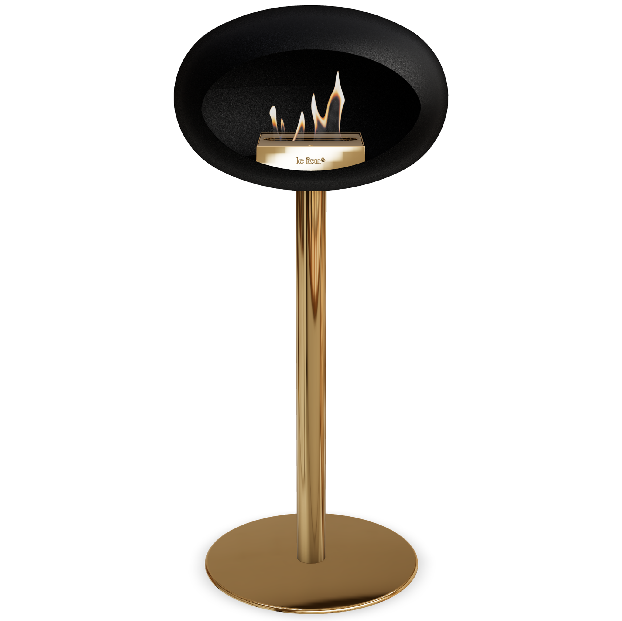 Ground Steel High Black Bio Fireplace
