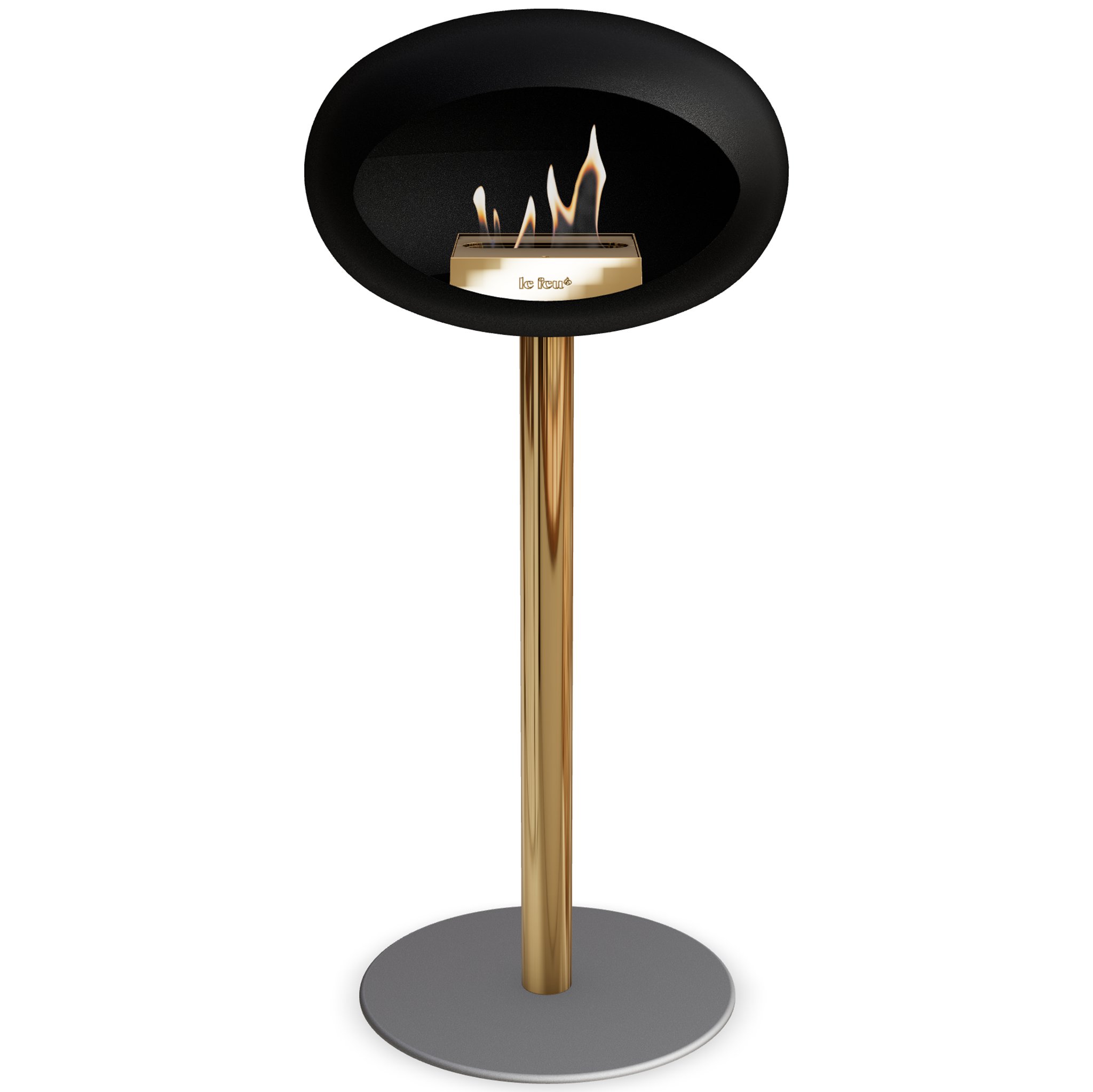 Ground Steel High Black Bio Fireplace