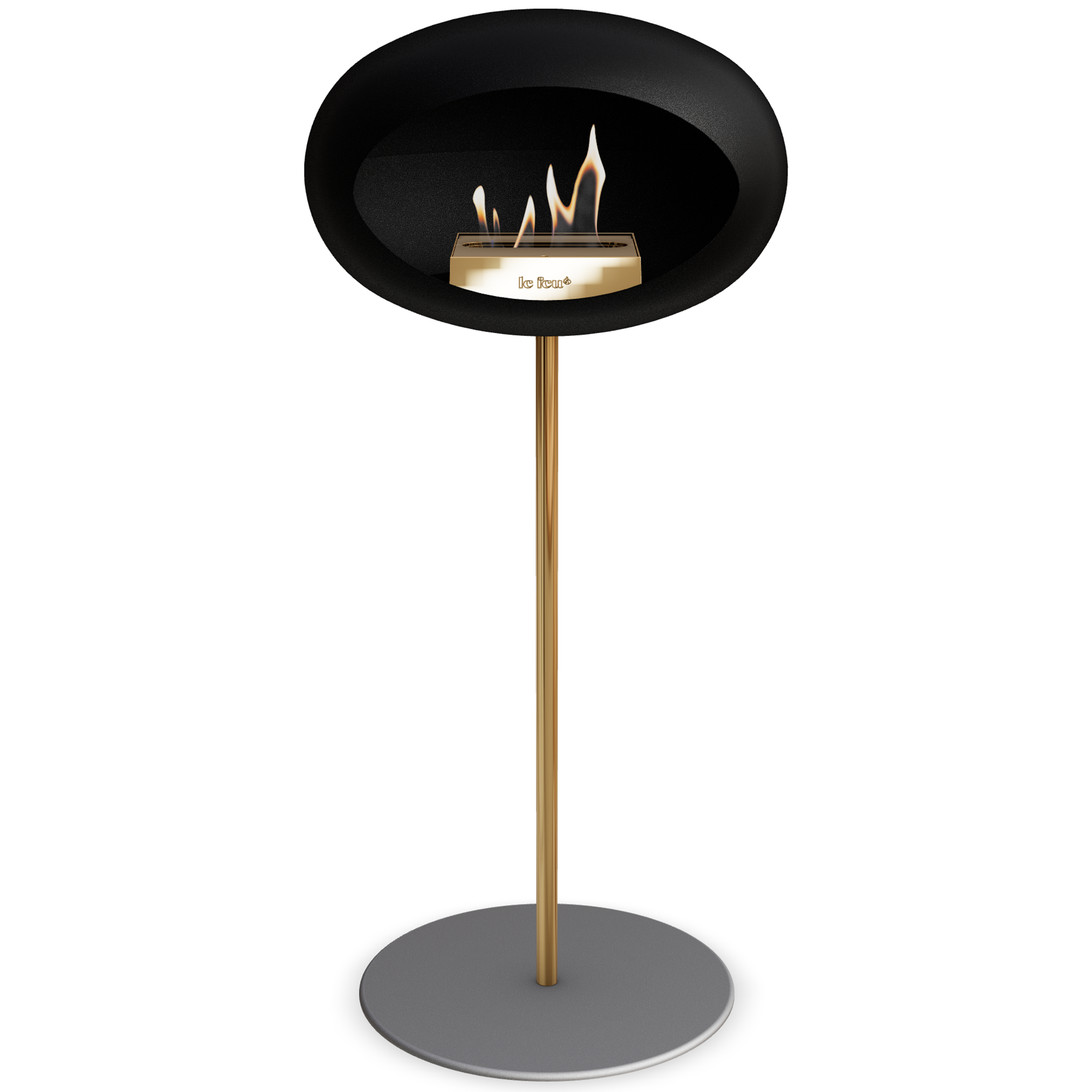Ground Steel High Black Bio Fireplace