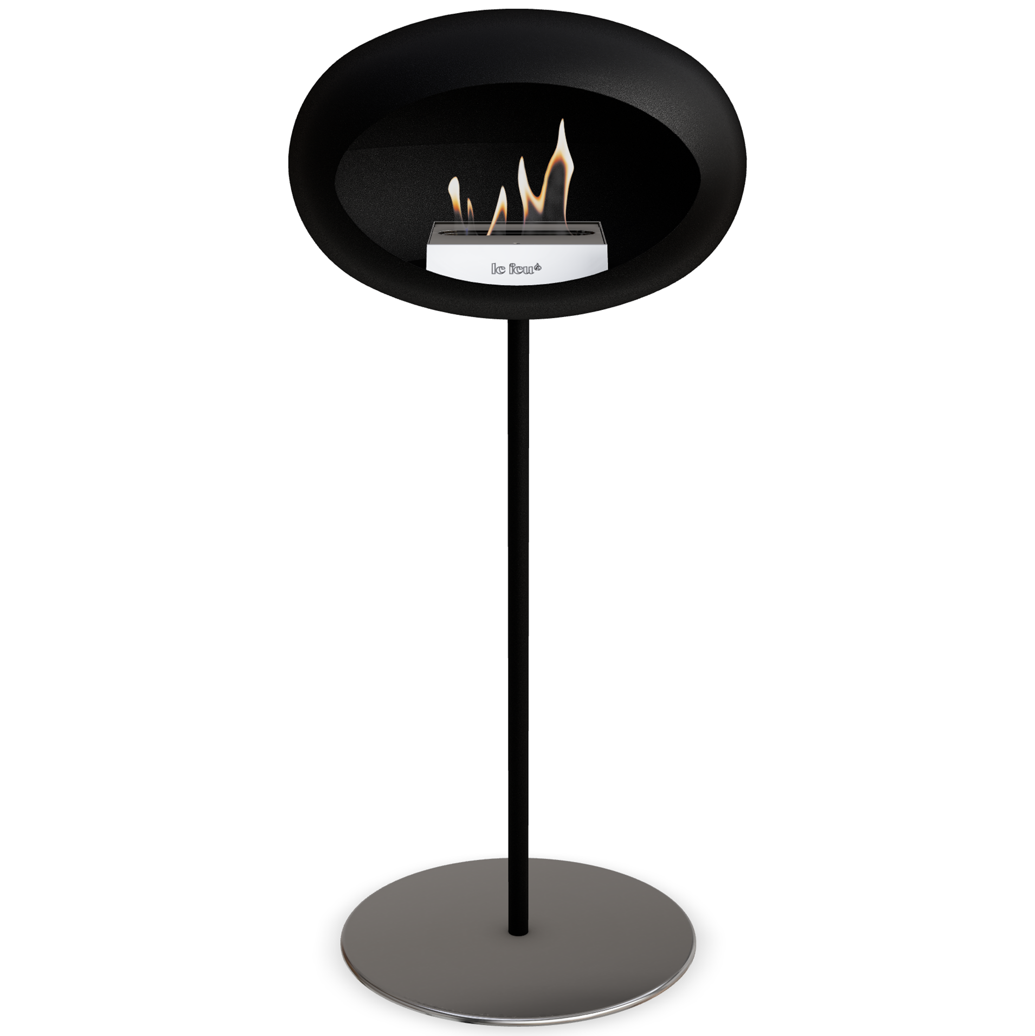 Ground Steel High Black Bio Fireplace