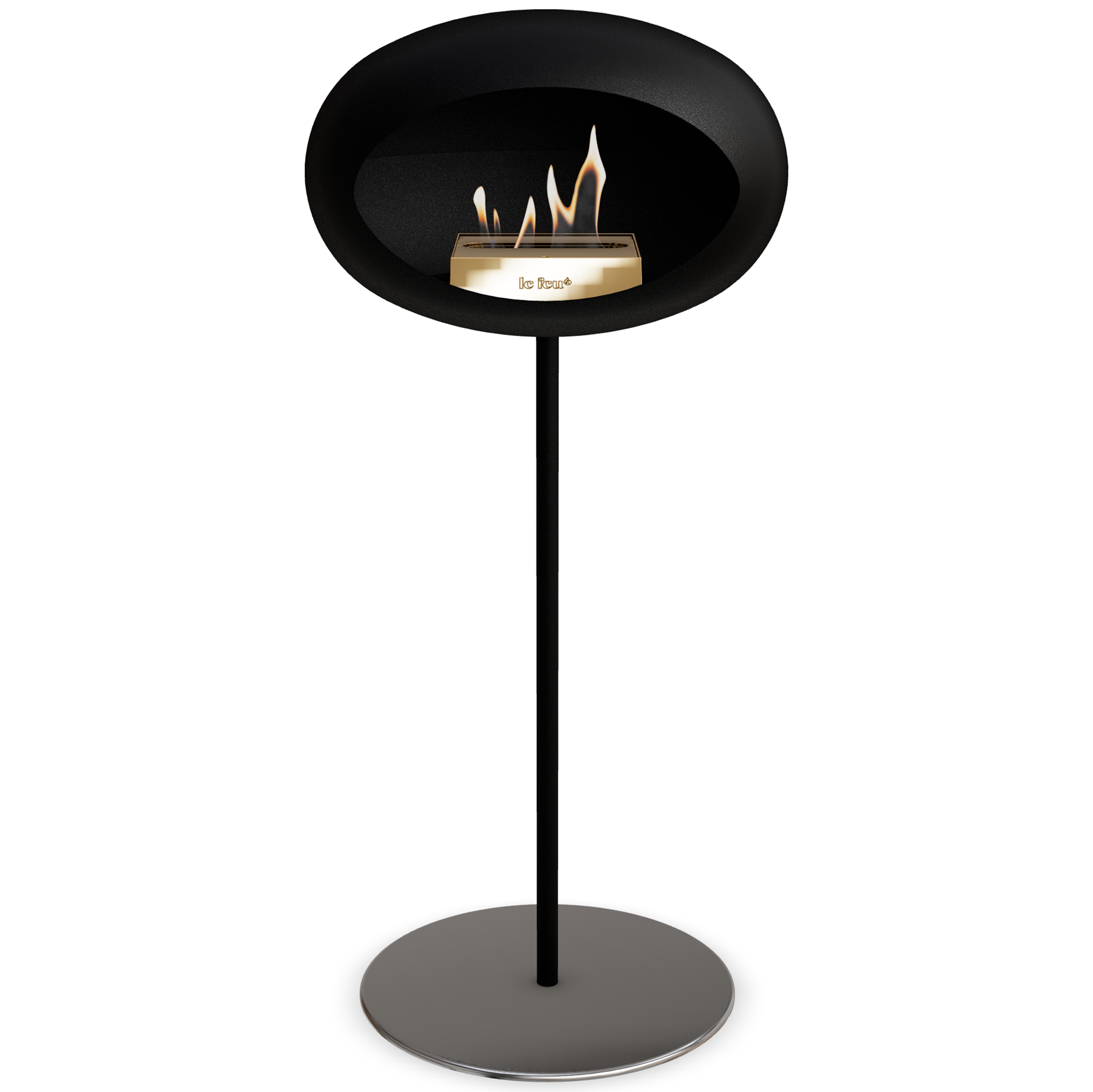 Ground Steel High Black Bio Fireplace