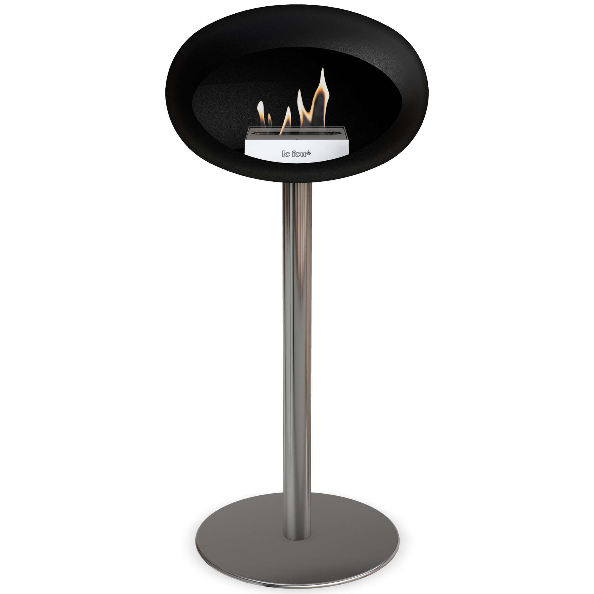 Ground Steel High Black Bio Fireplace