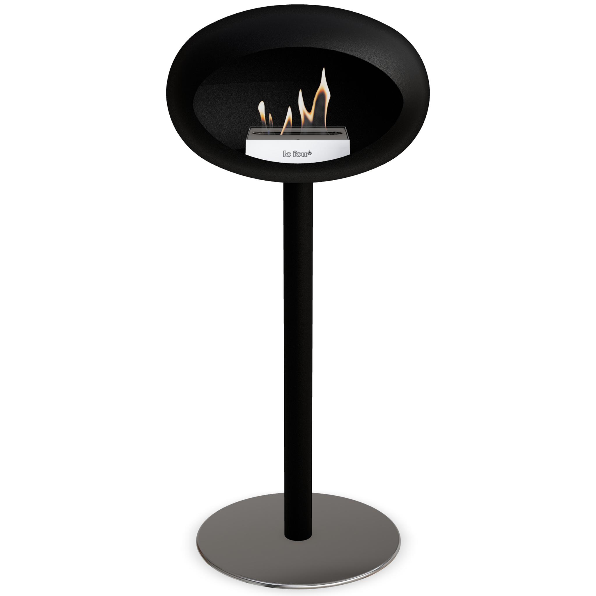 Ground Steel High Black Bio Fireplace