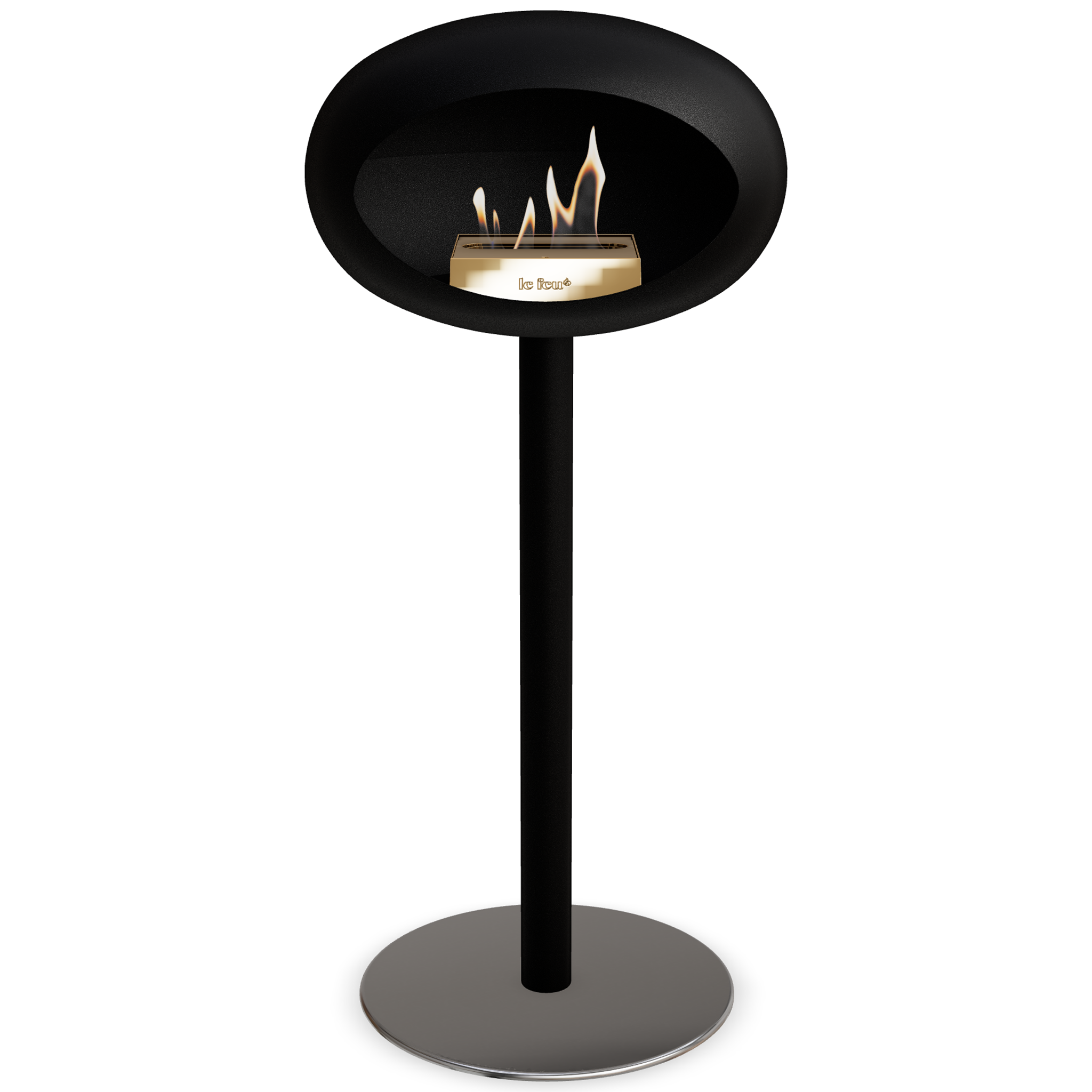 Ground Steel High Black Bio Fireplace