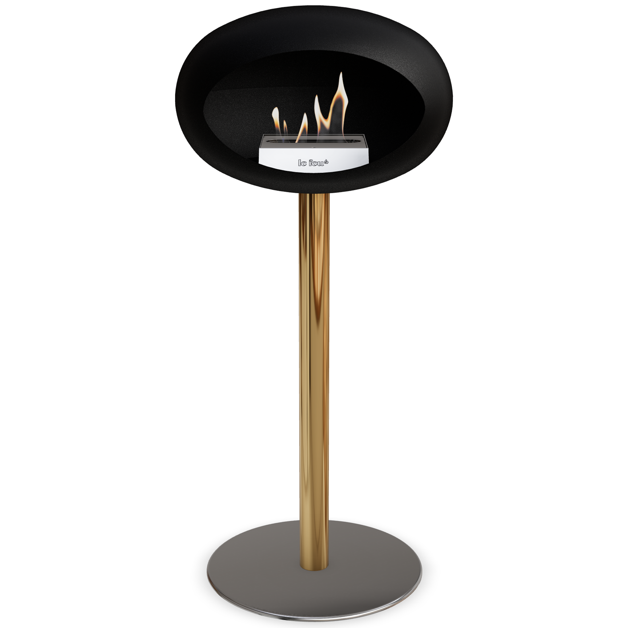 Ground Steel High Black Bio Fireplace