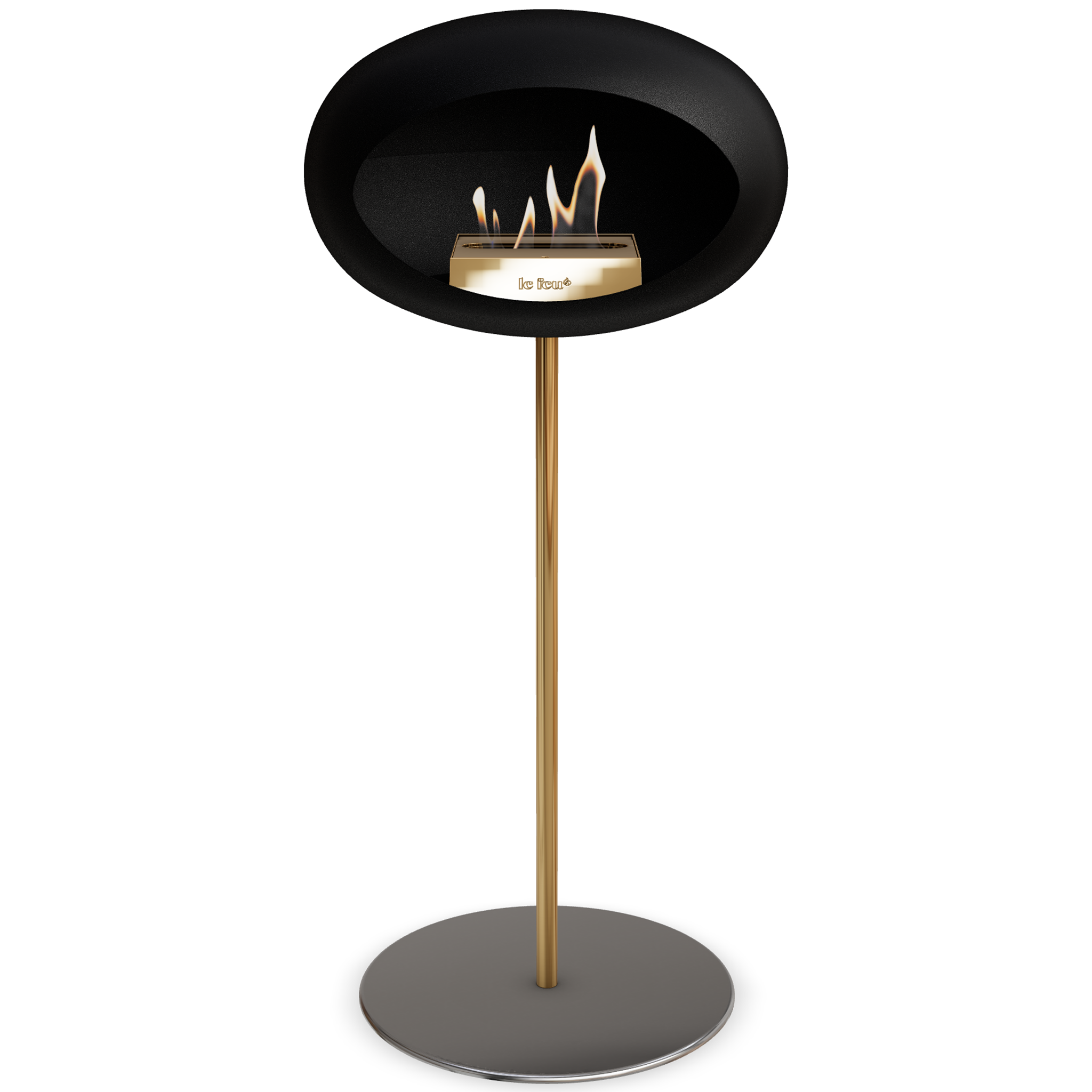 Ground Steel High Black Bio Fireplace