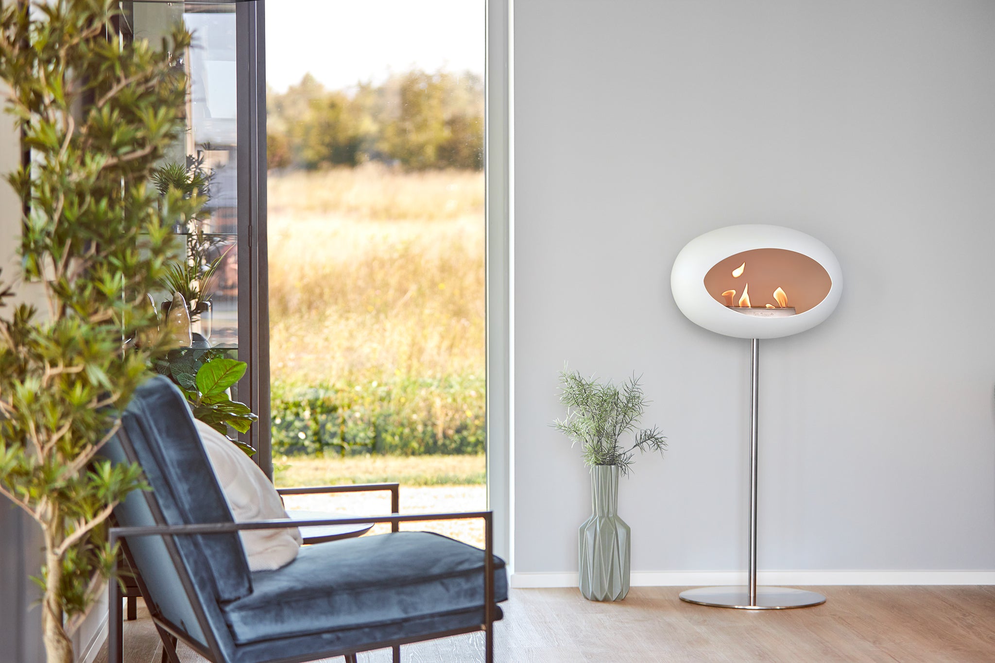 Ground Steel High Black Bio Fireplace