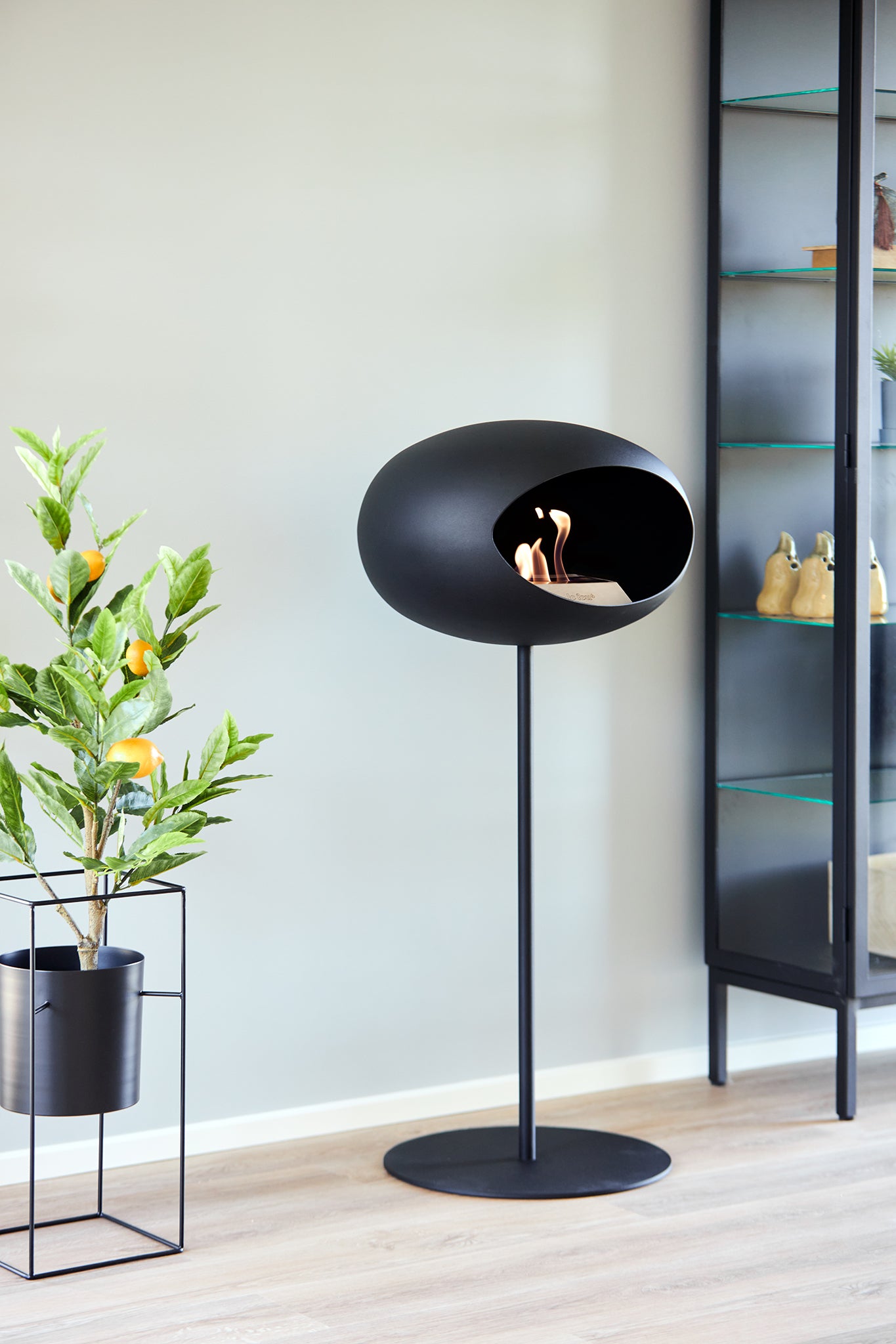 Ground Steel High Black Bio Fireplace