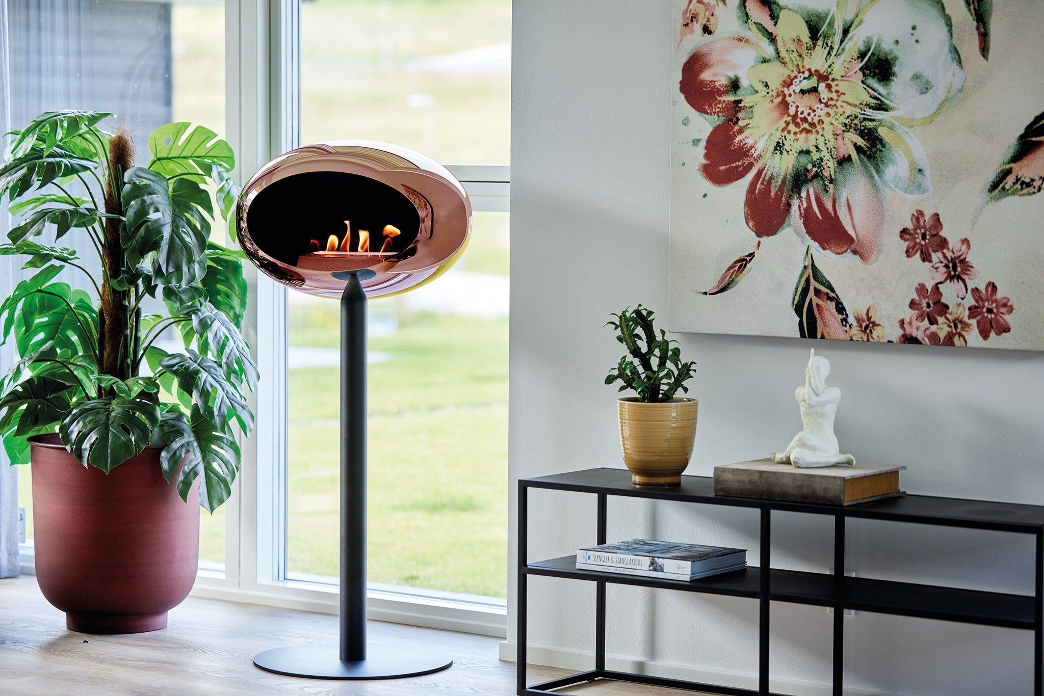 Ground Steel High Black Bio Fireplace