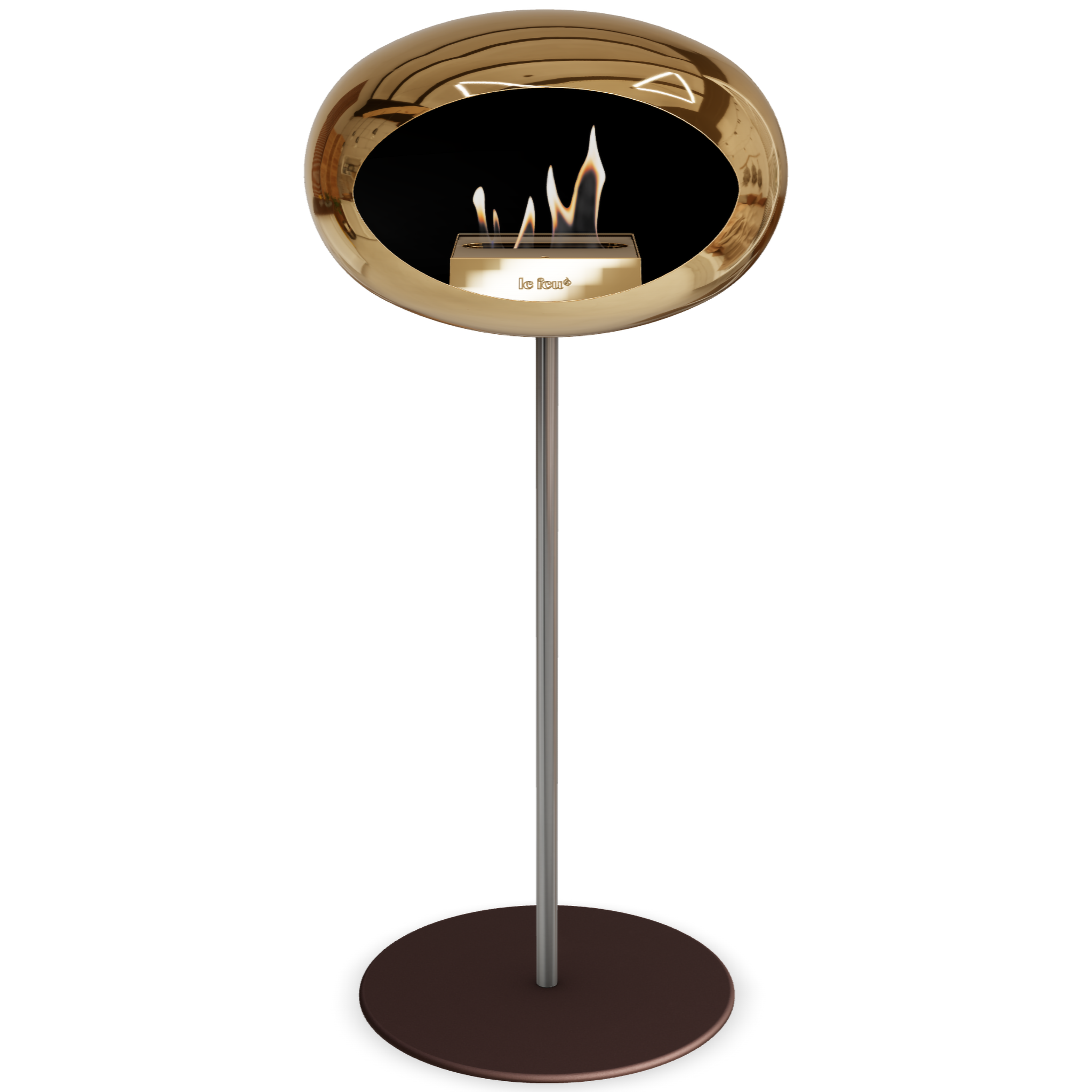 Ground Steel High Chromed Rose Gold Bio Fireplace with Rose Glod Burner
