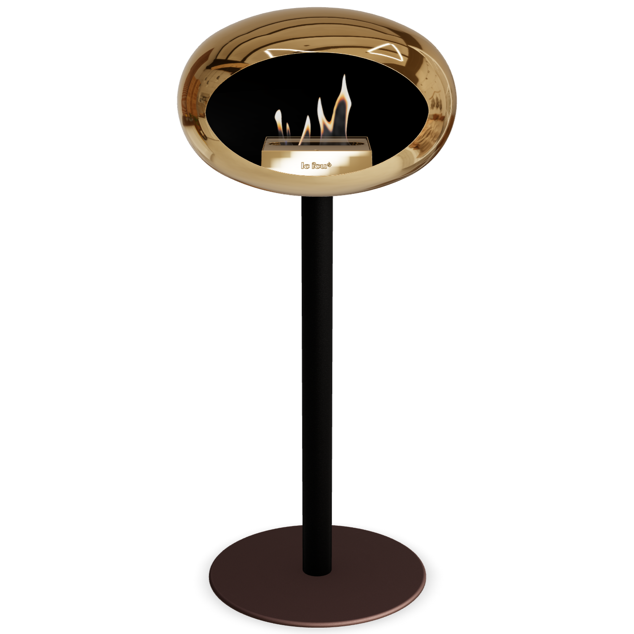 Ground Steel High Chromed Rose Gold Bio Fireplace with Rose Glod Burner
