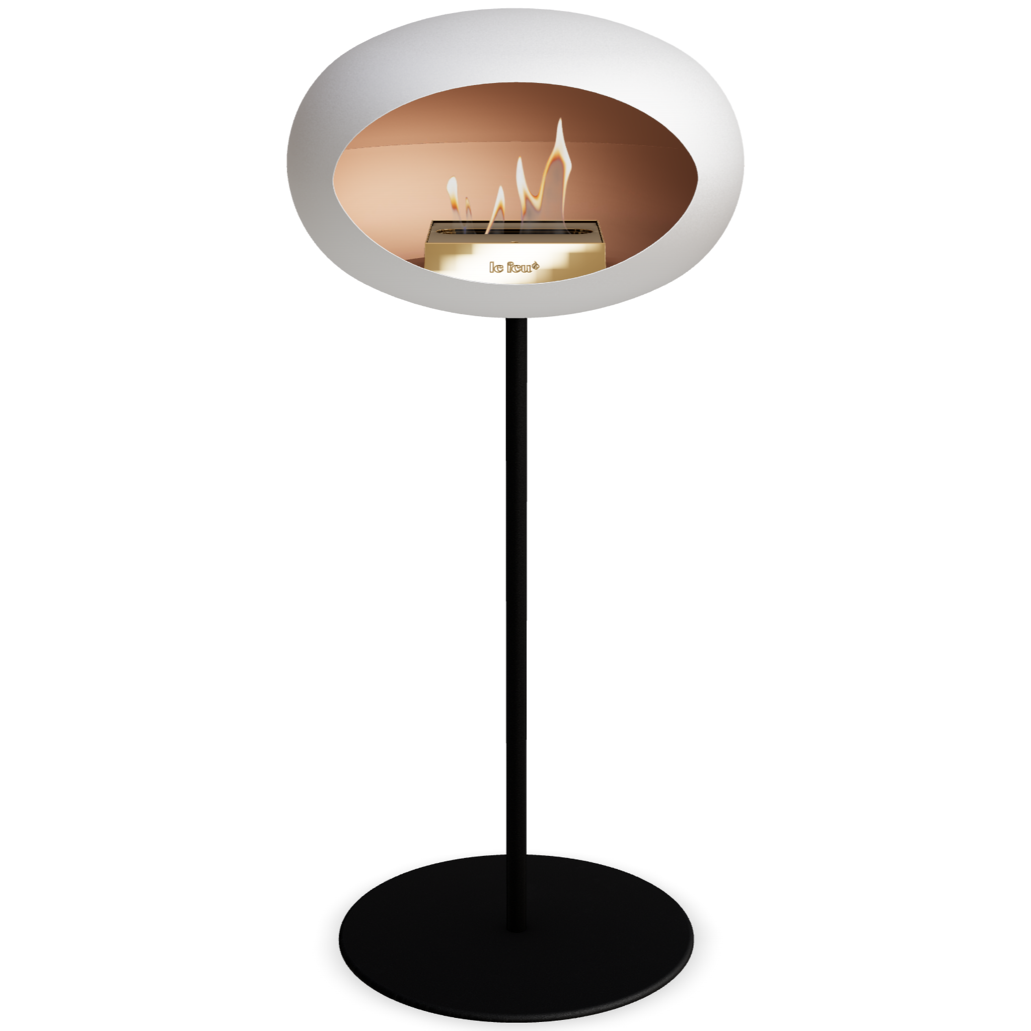 Ground Steel High White Bio Fireplace