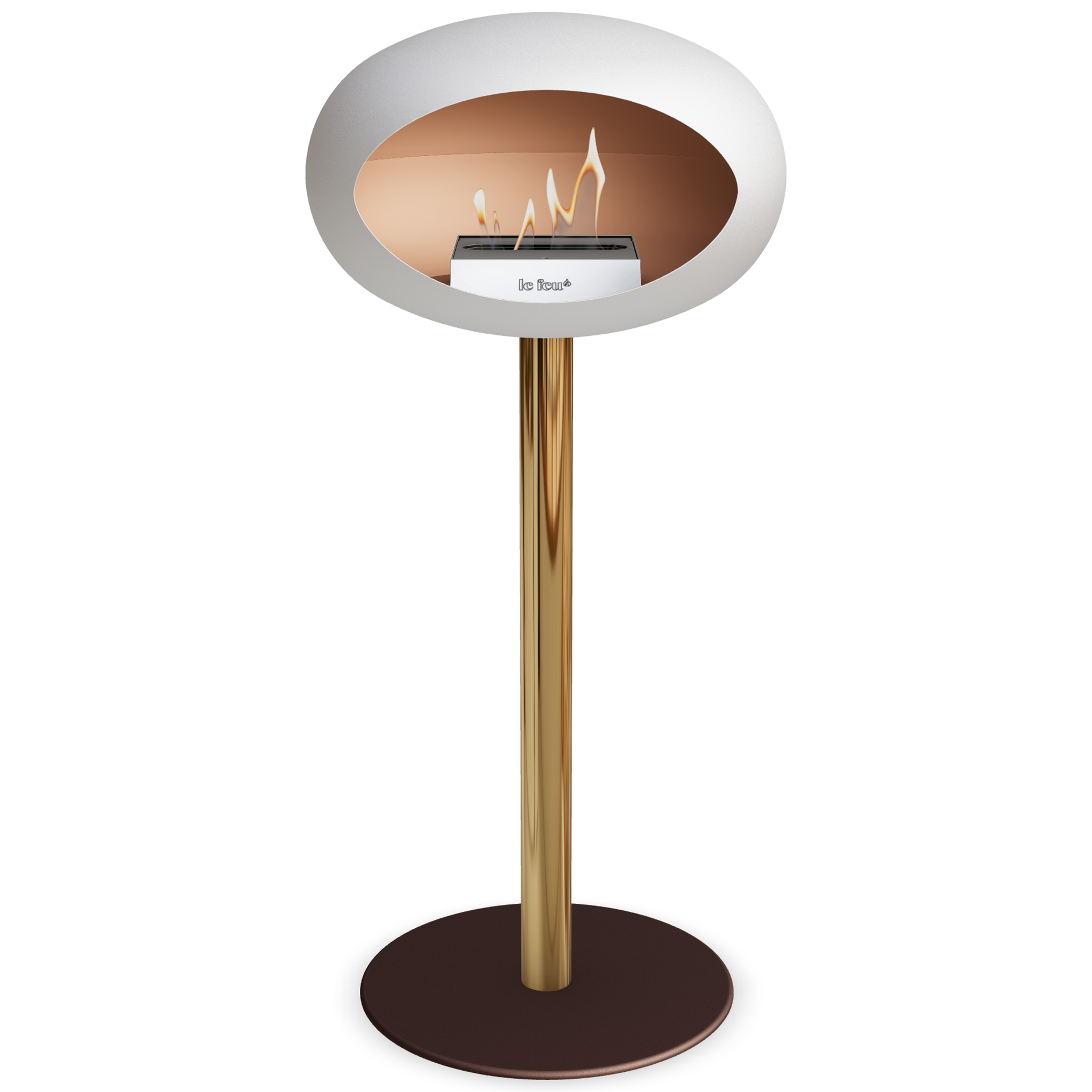 Ground Steel High White Bio Fireplace