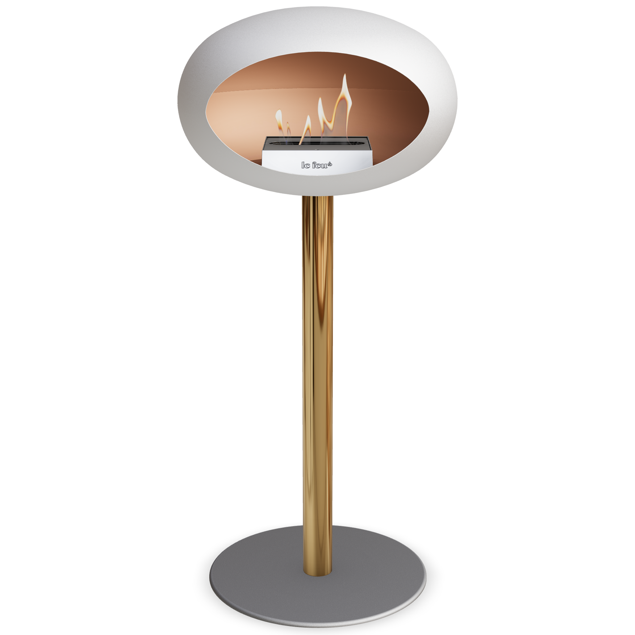 Ground Steel High White Bio Fireplace