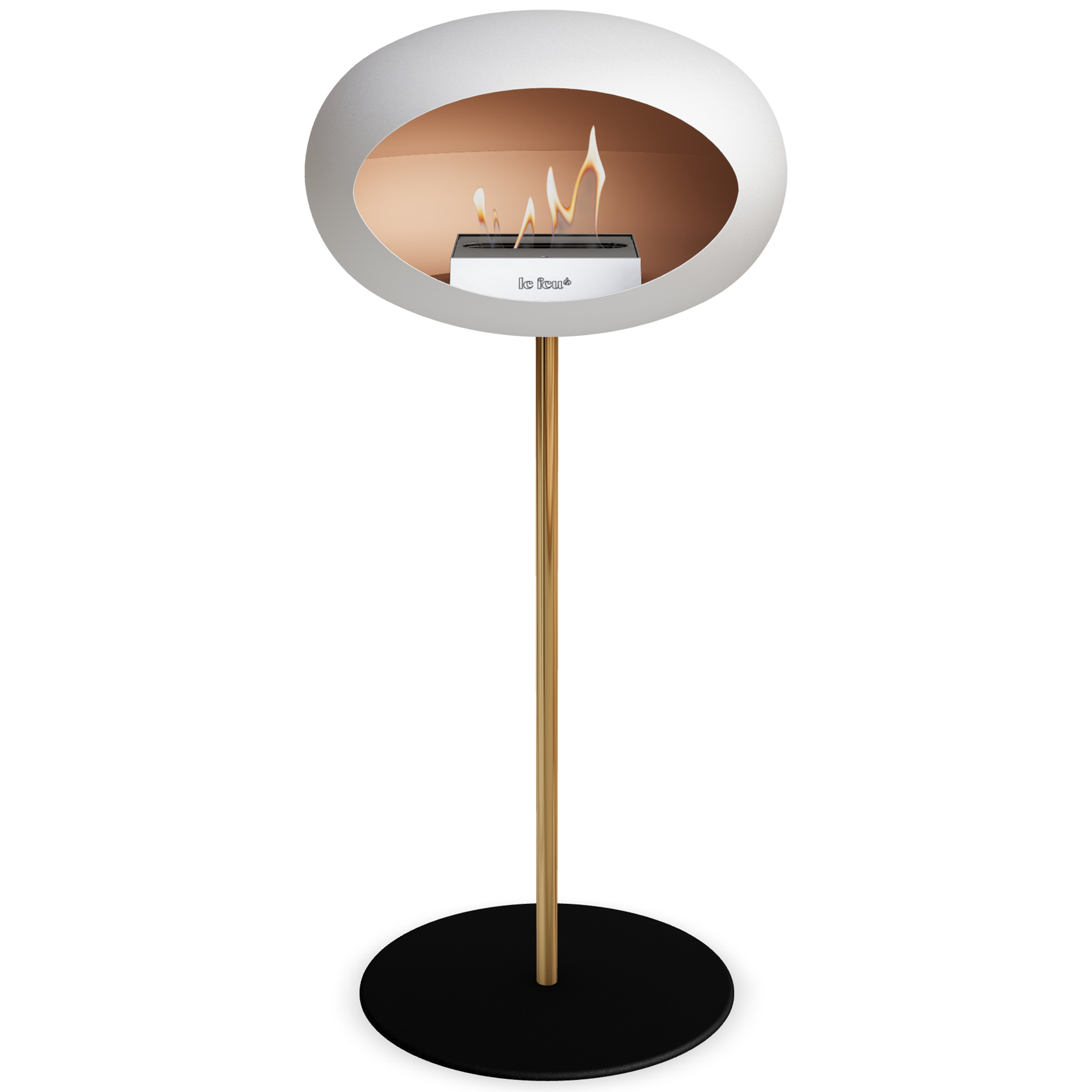 Ground Steel High White Bio Fireplace