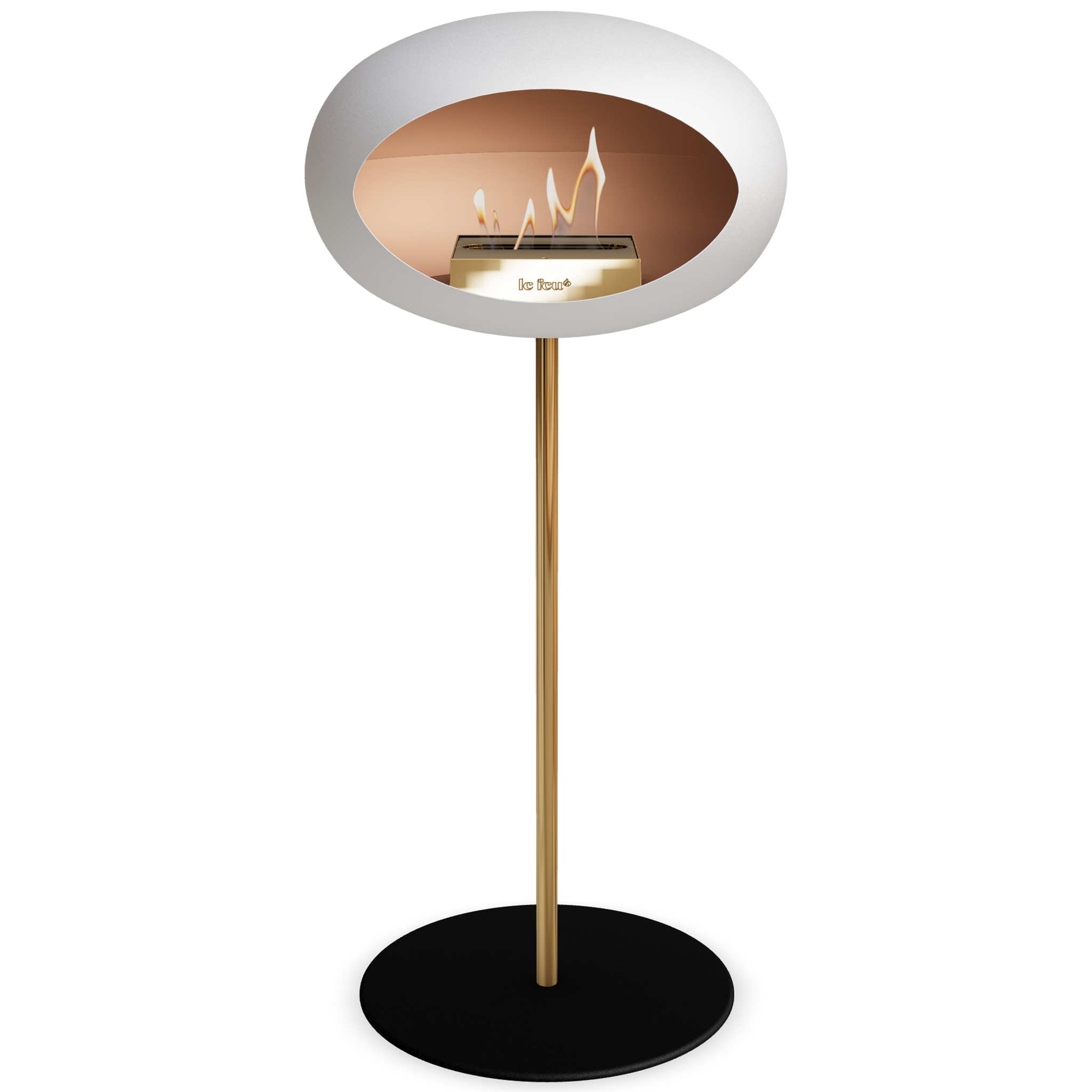 Ground Steel High White Bio Fireplace