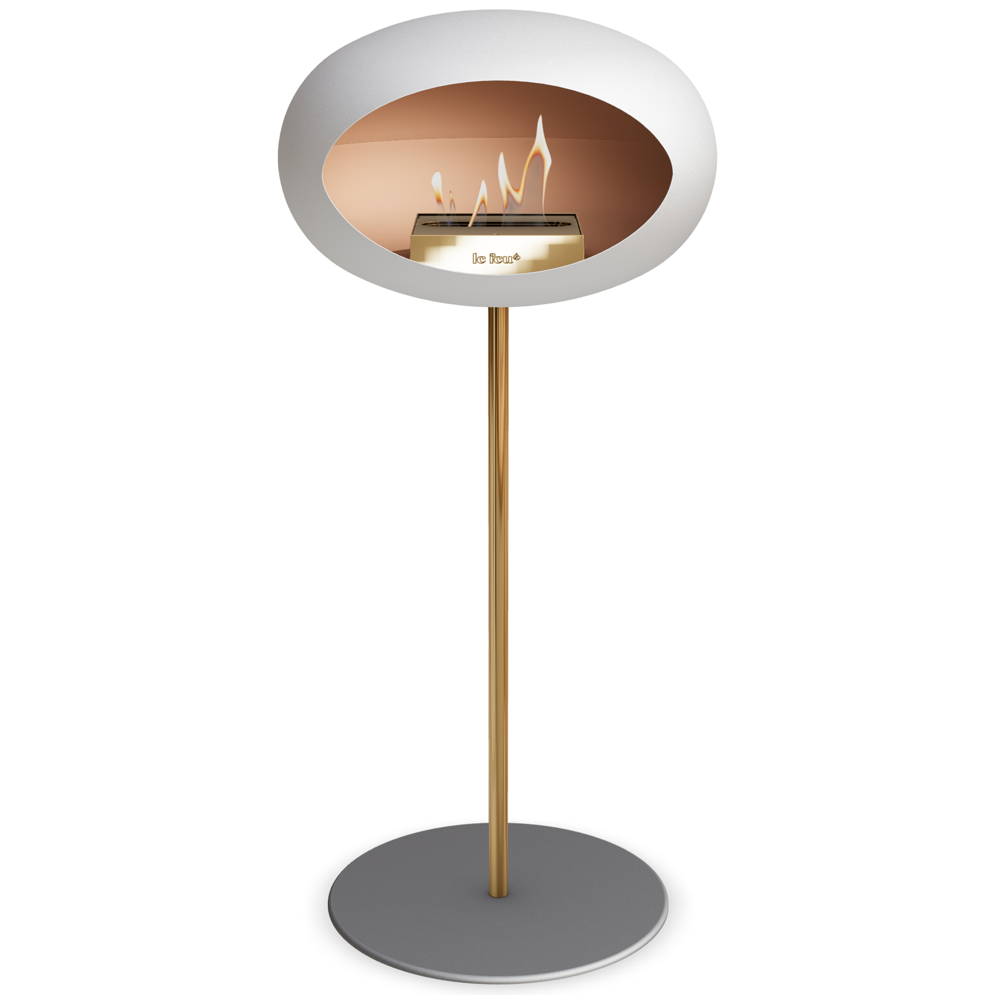 Ground Steel High White Bio Fireplace
