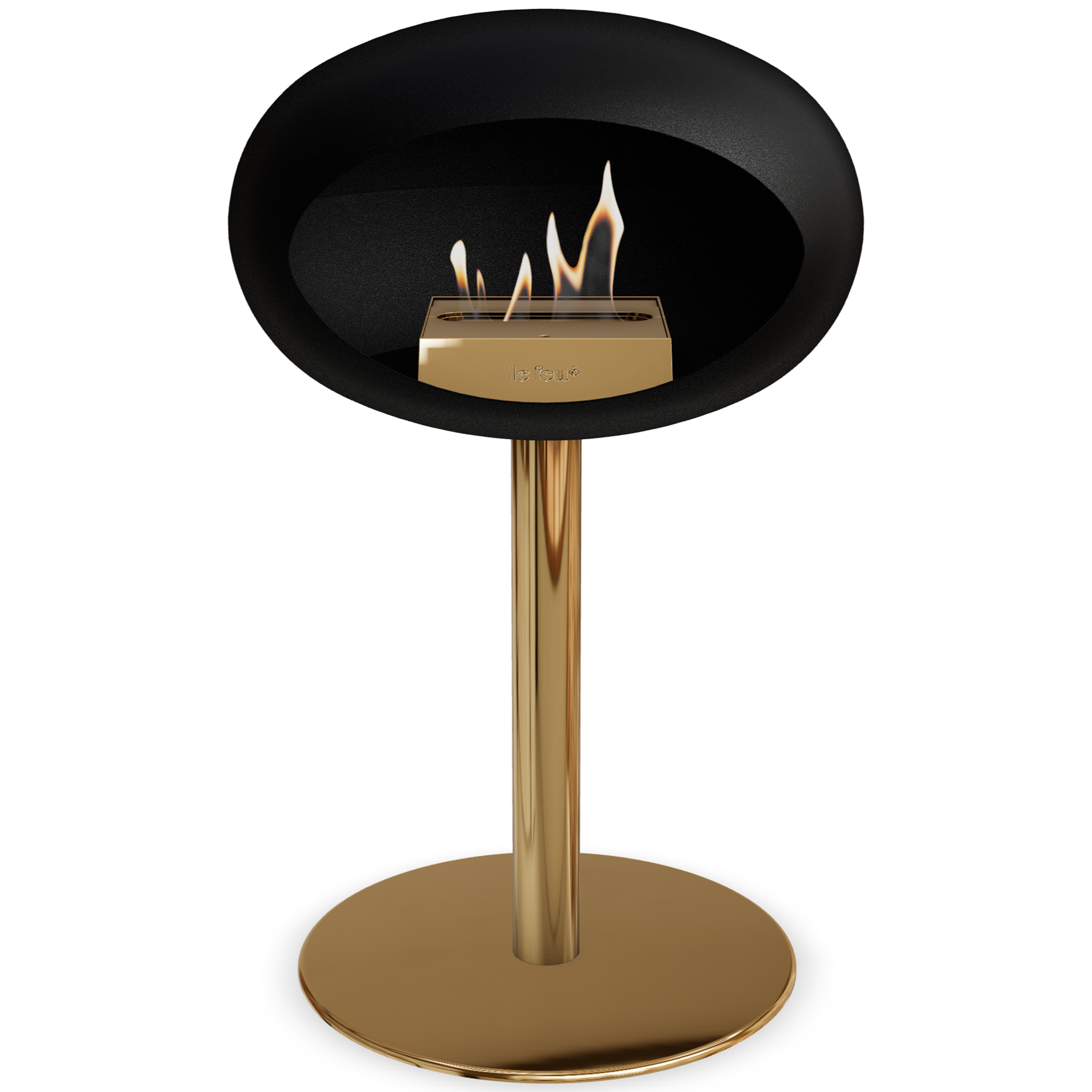Ground Steel Low Black Bio Fireplace