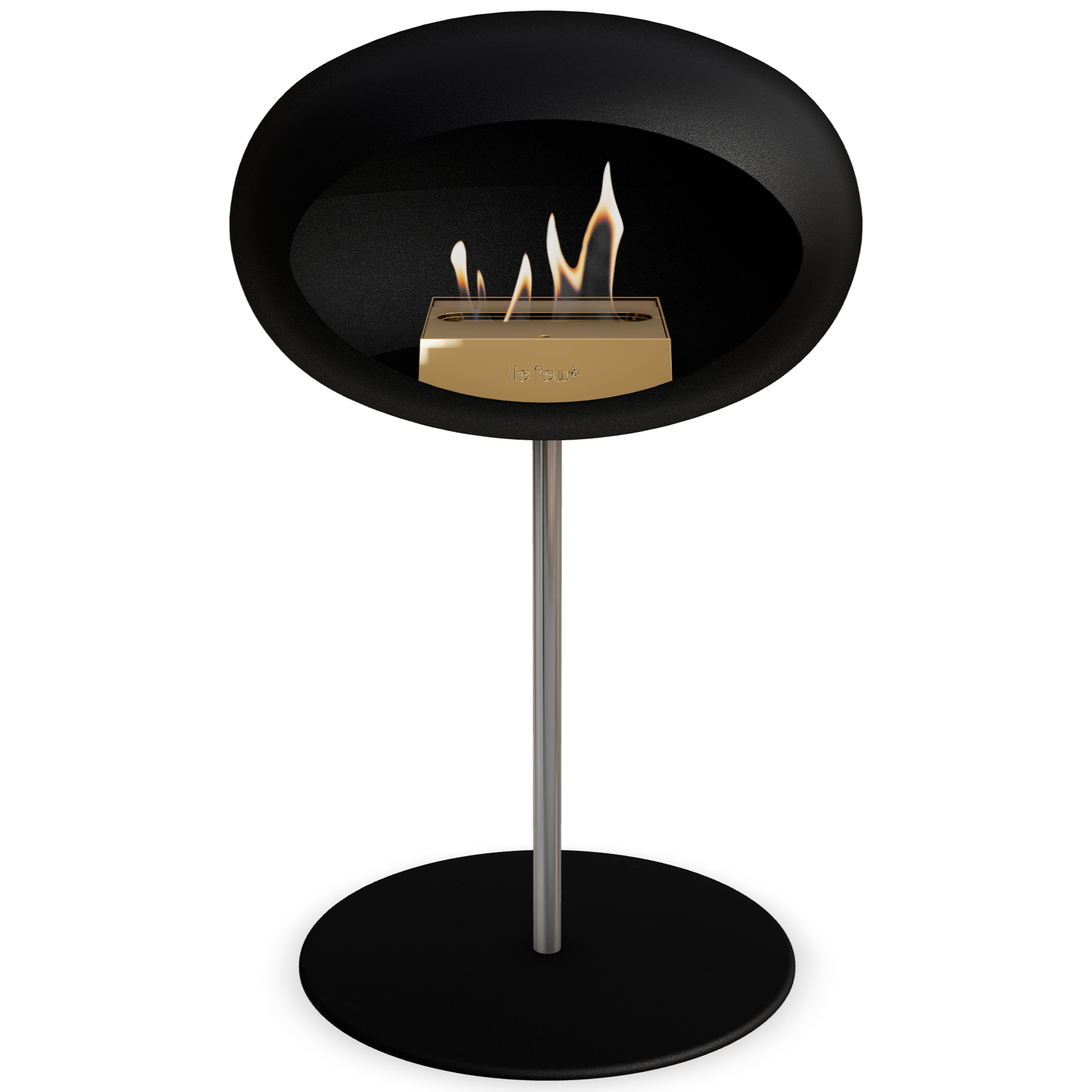 Ground Steel Low Black Bio Fireplace