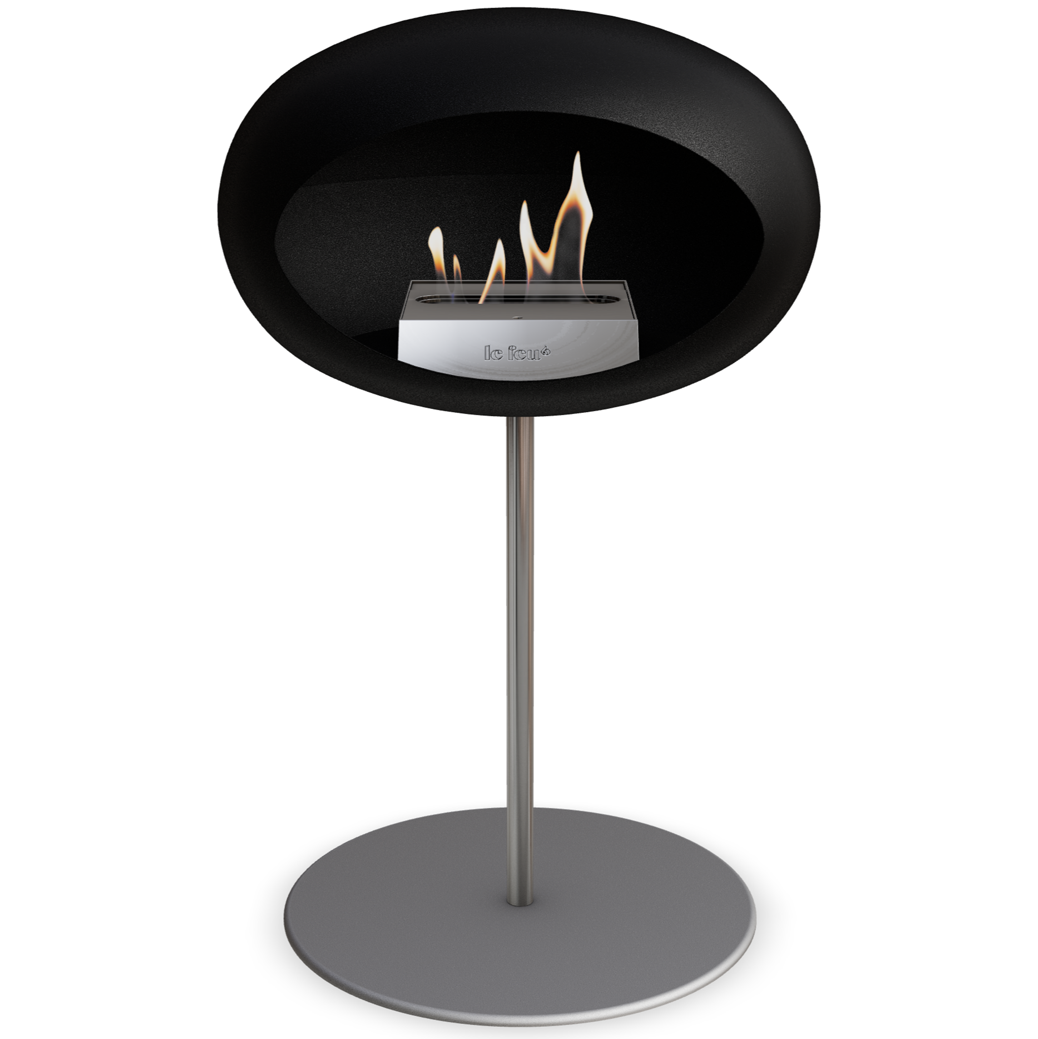 Ground Steel Low Black Bio Fireplace