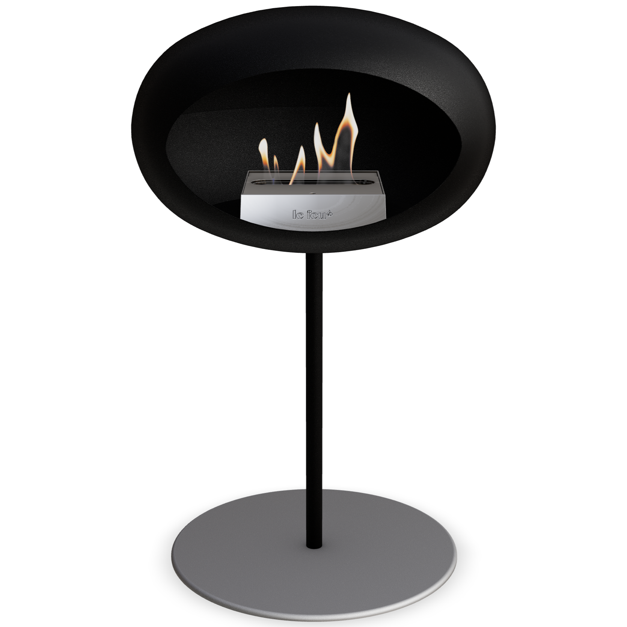 Ground Steel Low Black Bio Fireplace
