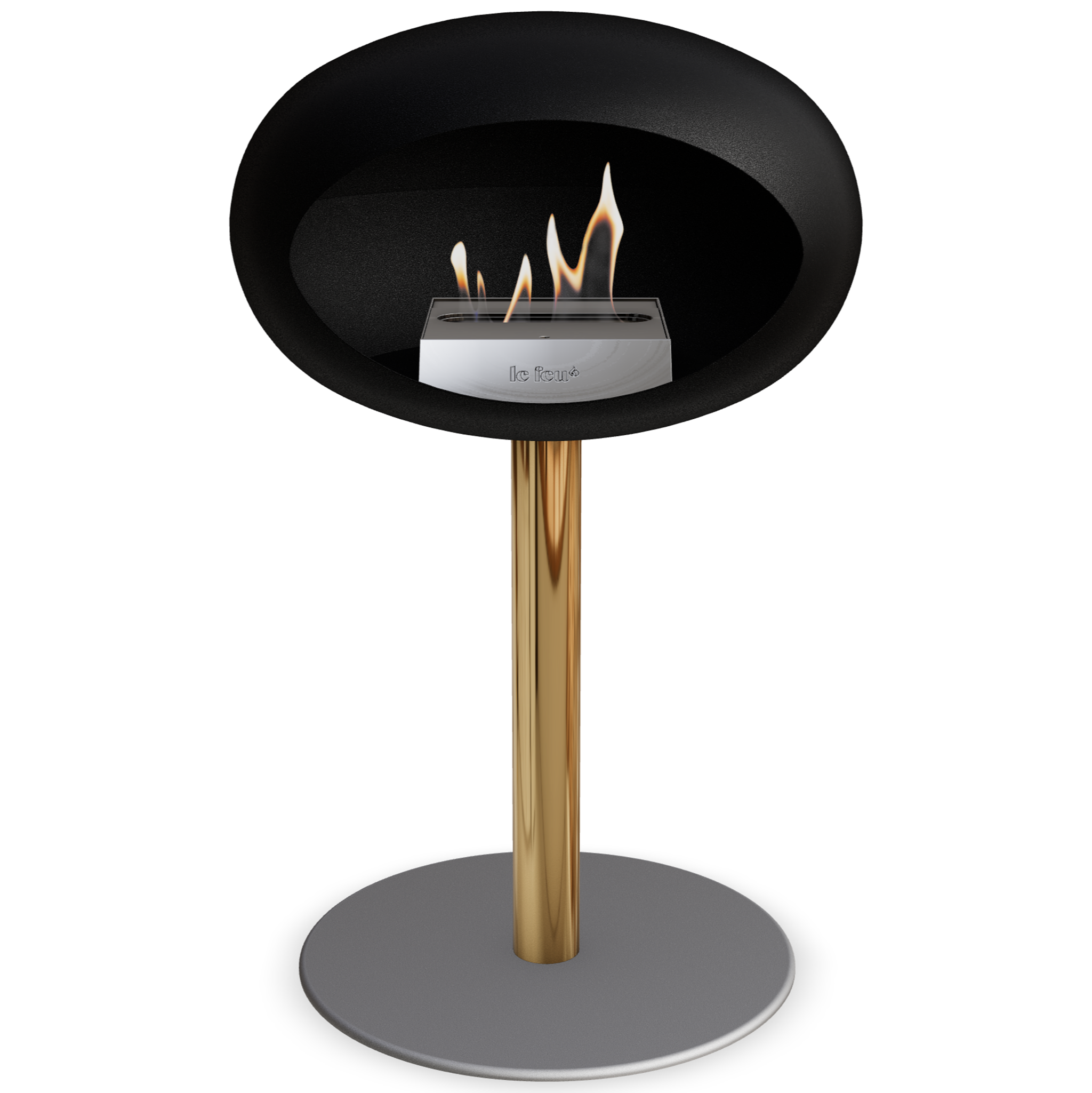 Ground Steel Low Black Bio Fireplace