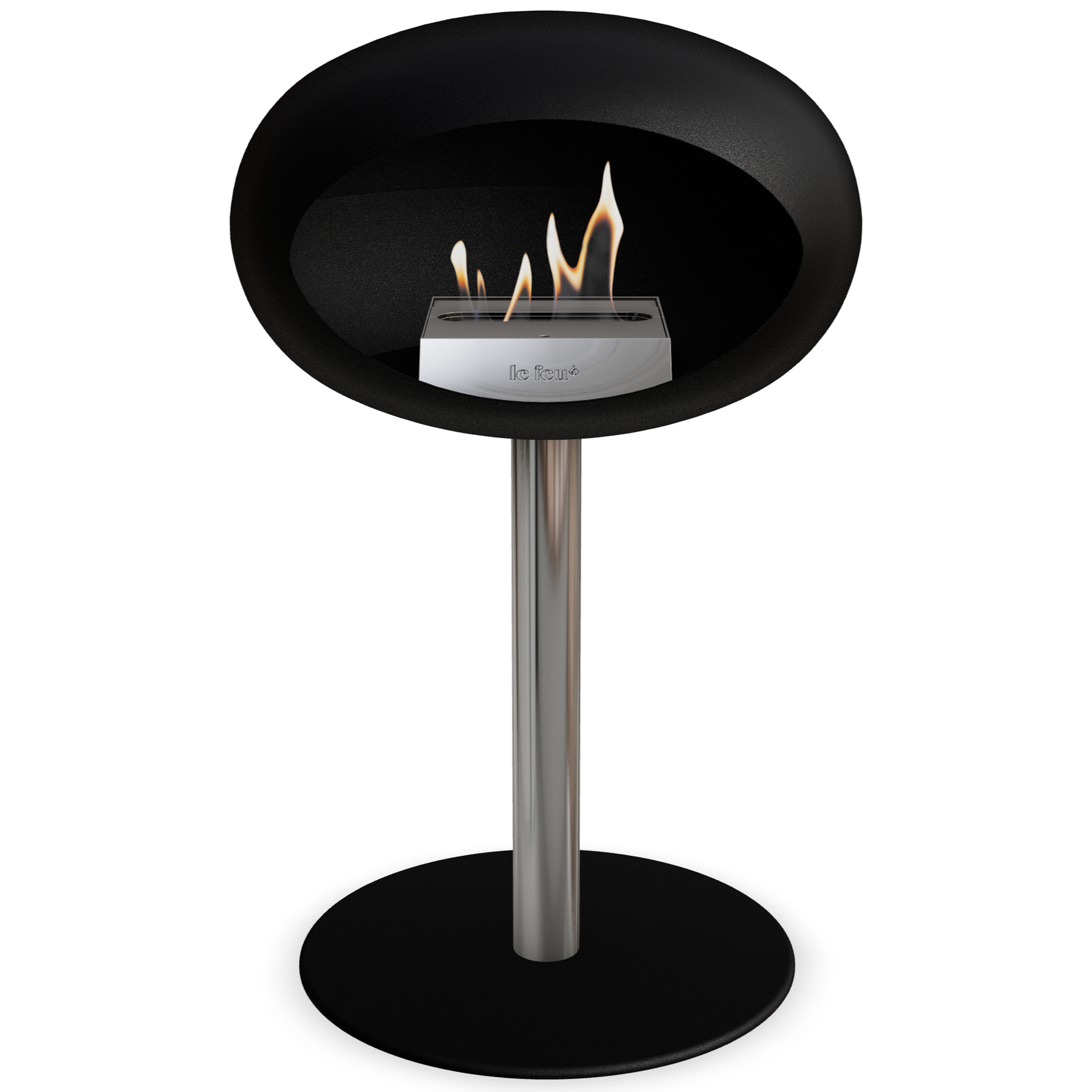 Ground Steel Low Black Bio Fireplace