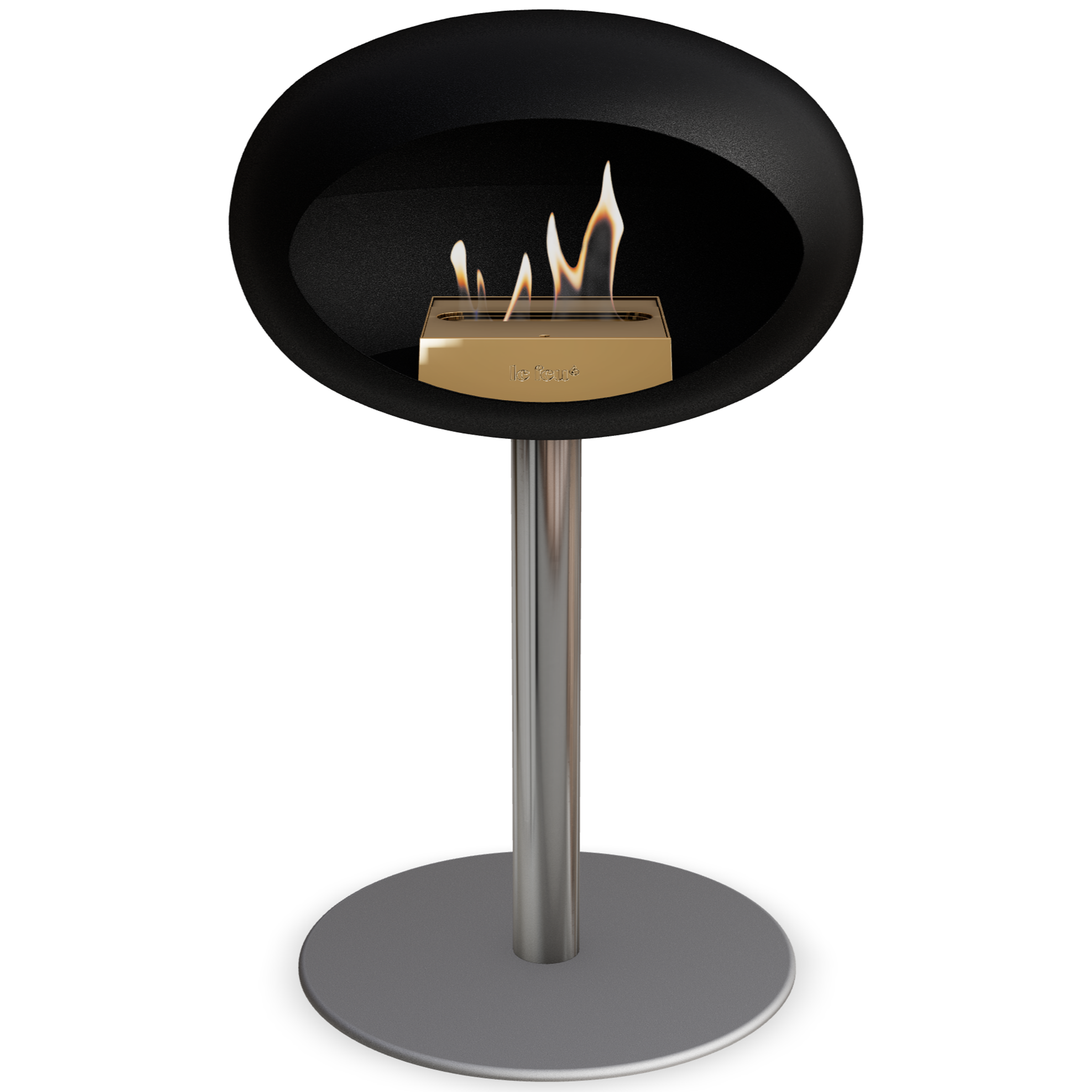 Ground Steel Low Black Bio Fireplace