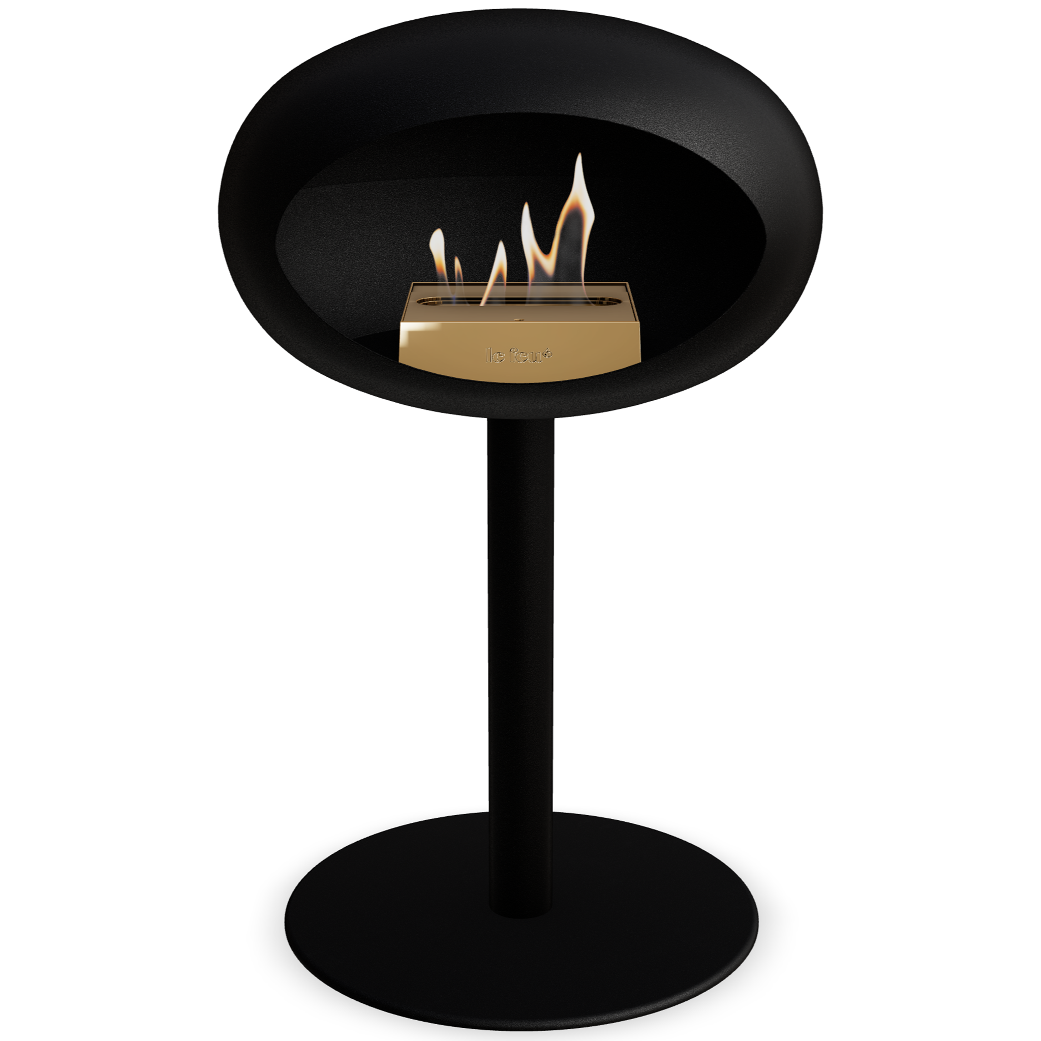 Ground Steel Low Black Bio Fireplace