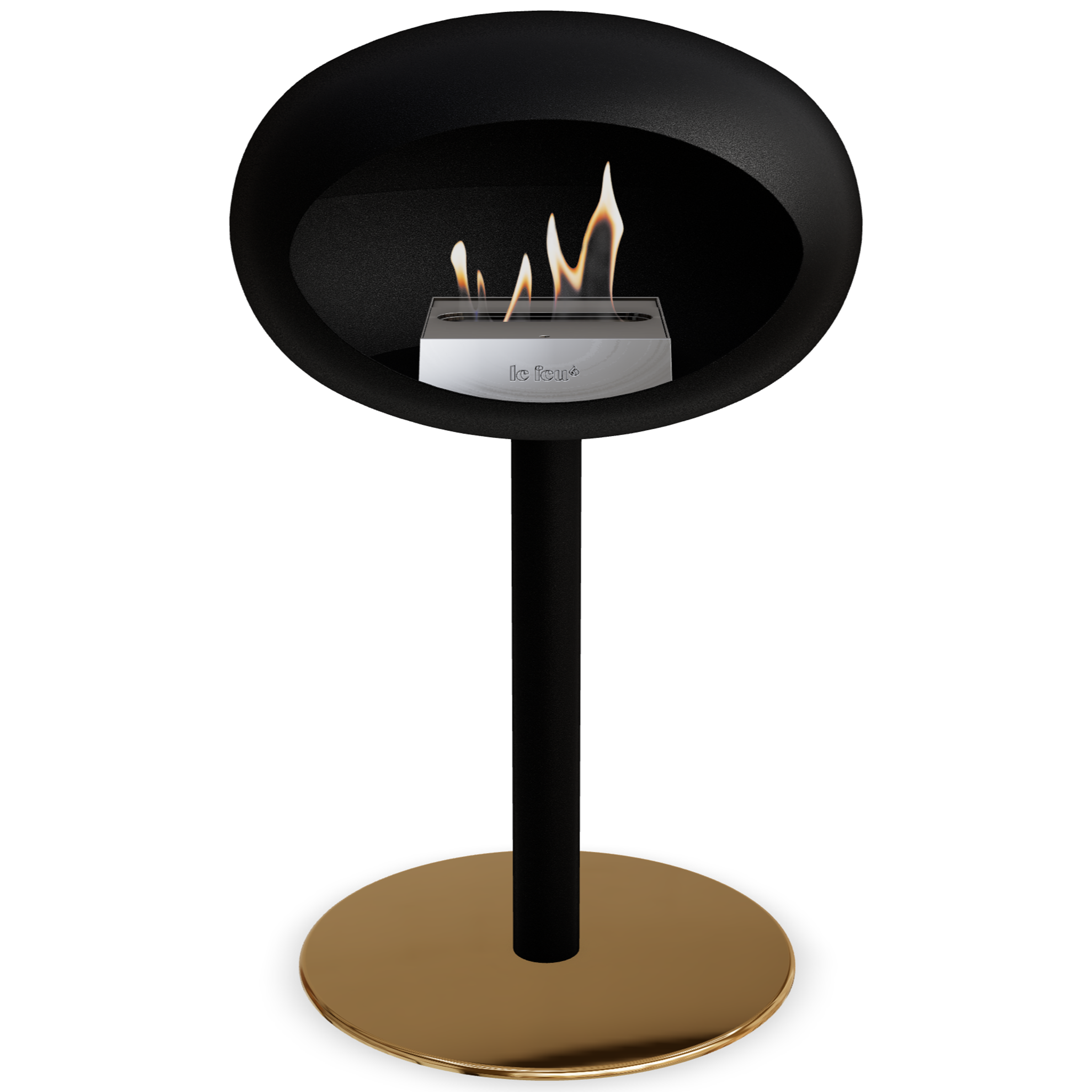 Ground Steel Low Black Bio Fireplace