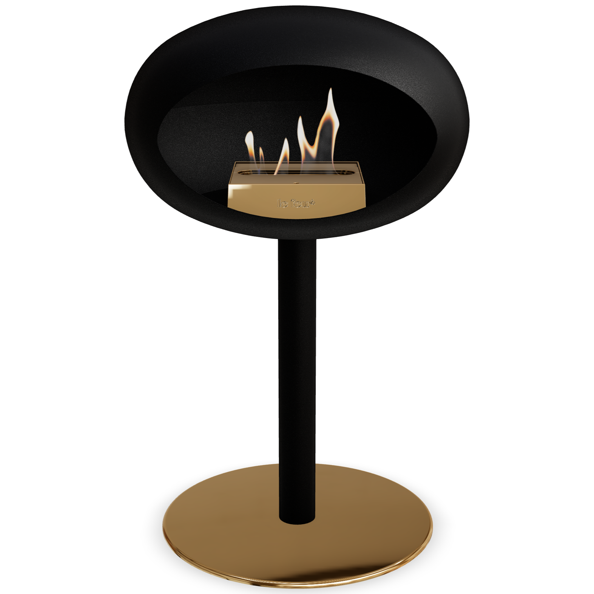Ground Steel Low Black Bio Fireplace