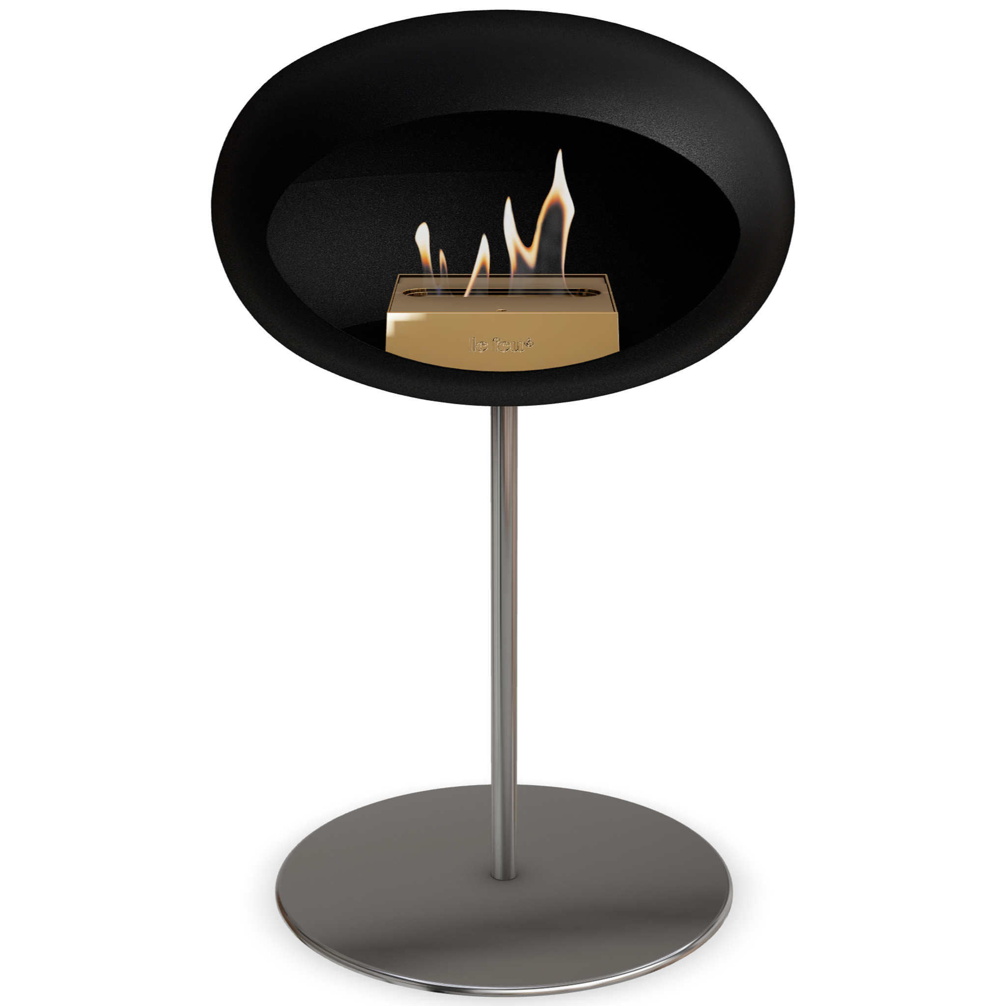 Ground Steel Low Black Bio Fireplace