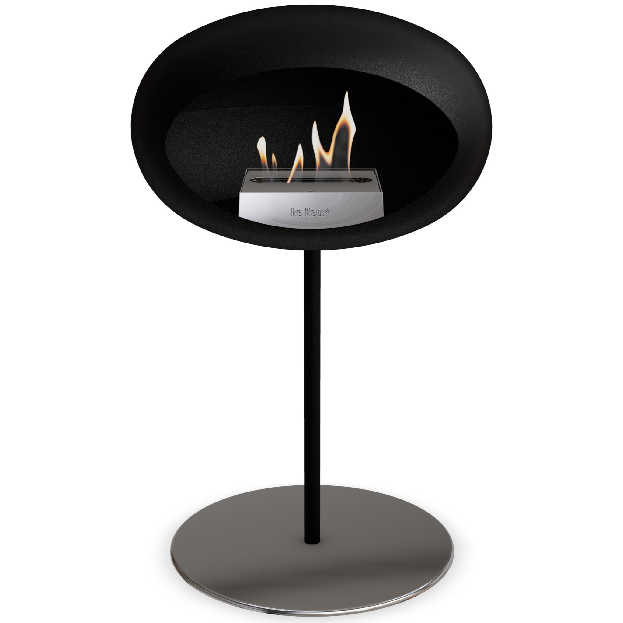 Ground Steel Low Black Bio Fireplace