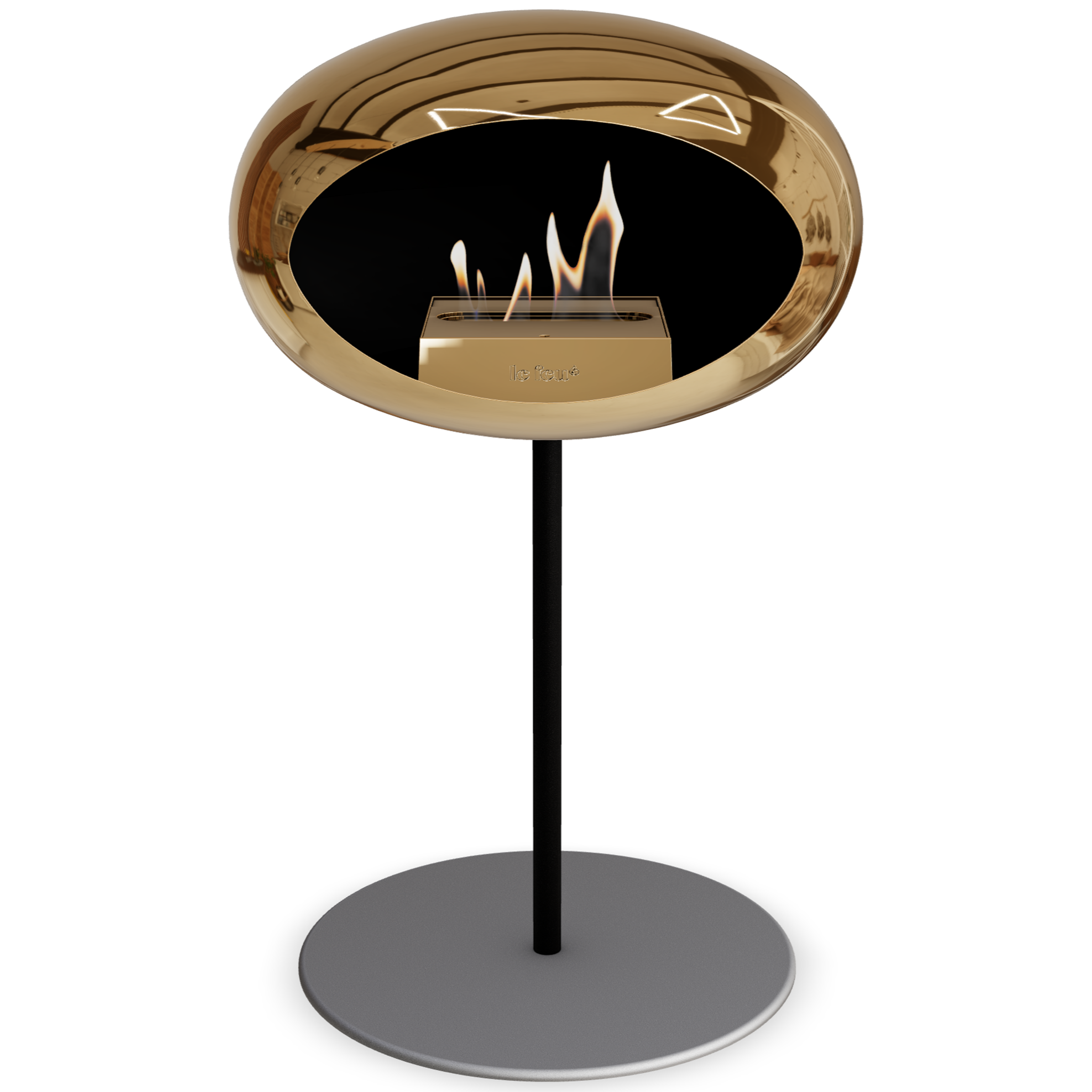 Ground Steel Low Chromed Rose Gold Bio Fireplace with Rose Gold Burner