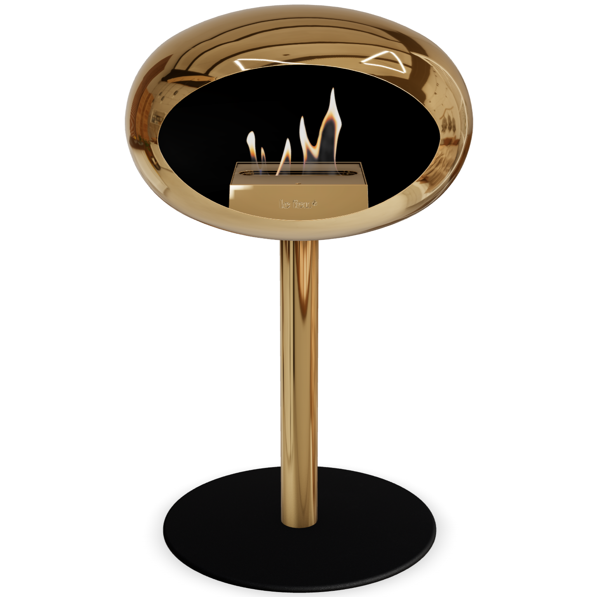 Ground Steel Low Chromed Rose Gold Bio Fireplace with Rose Gold Burner