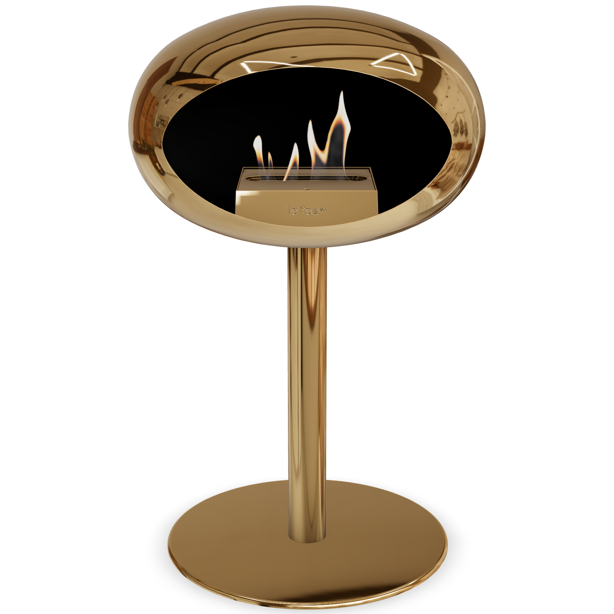 Ground Steel Low Chromed Rose Gold Bio Fireplace with Rose Gold Burner