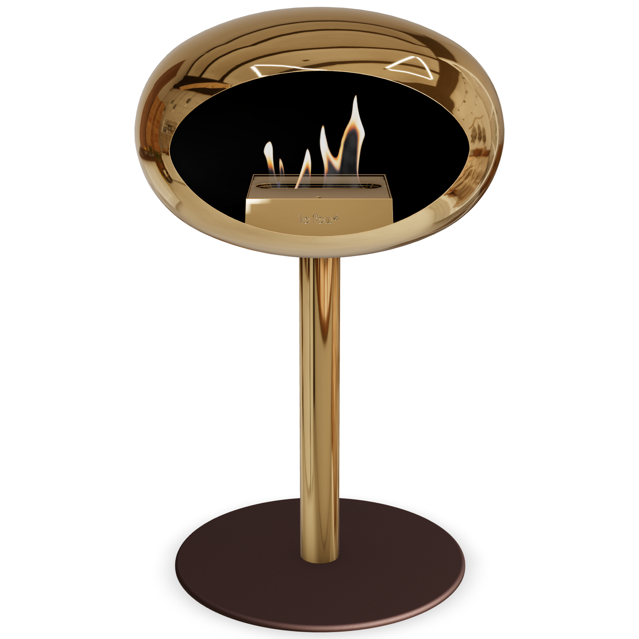 Ground Steel Low Chromed Rose Gold Bio Fireplace with Rose Gold Burner