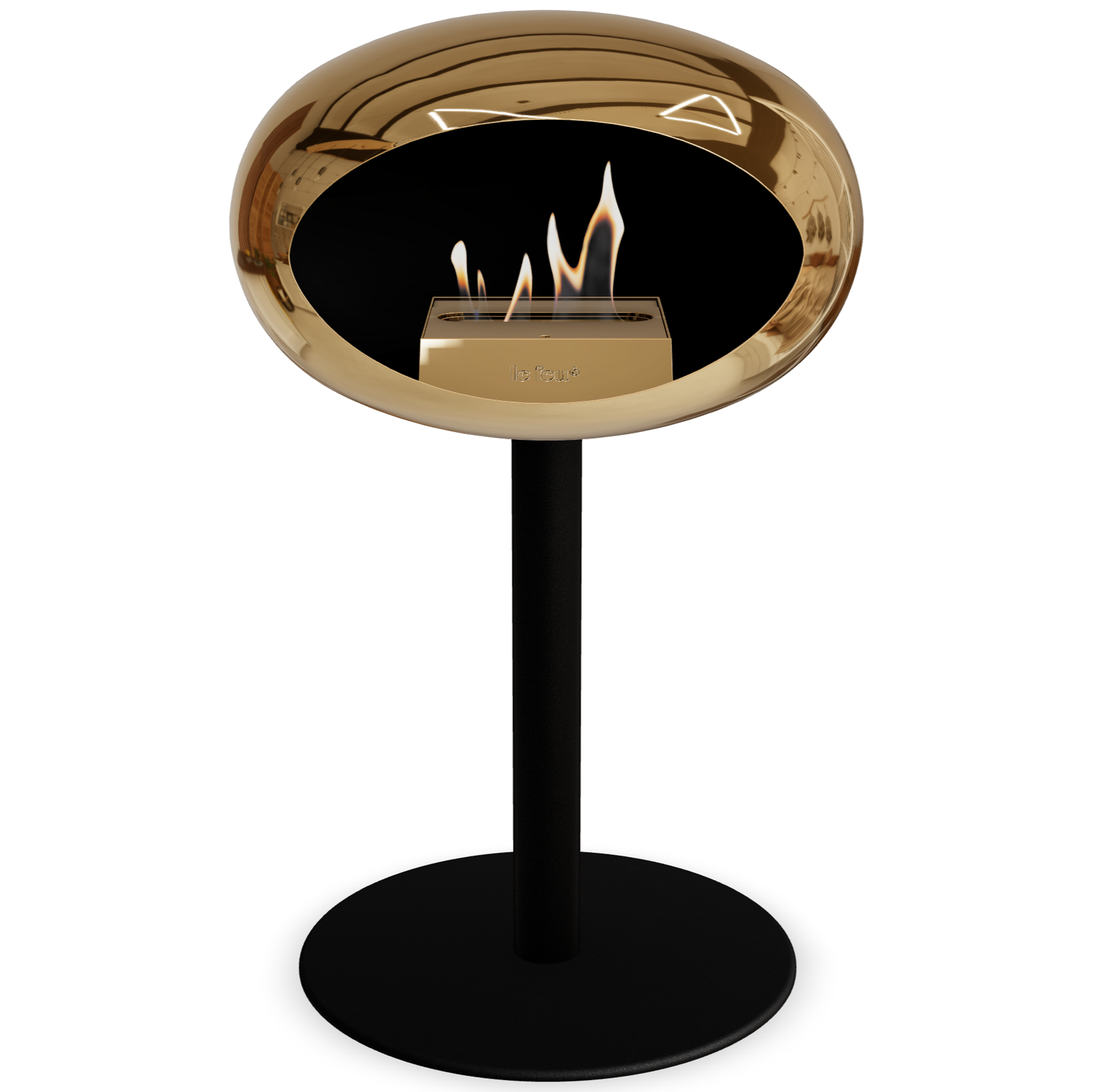 Ground Steel Low Chromed Rose Gold Bio Fireplace with Rose Gold Burner