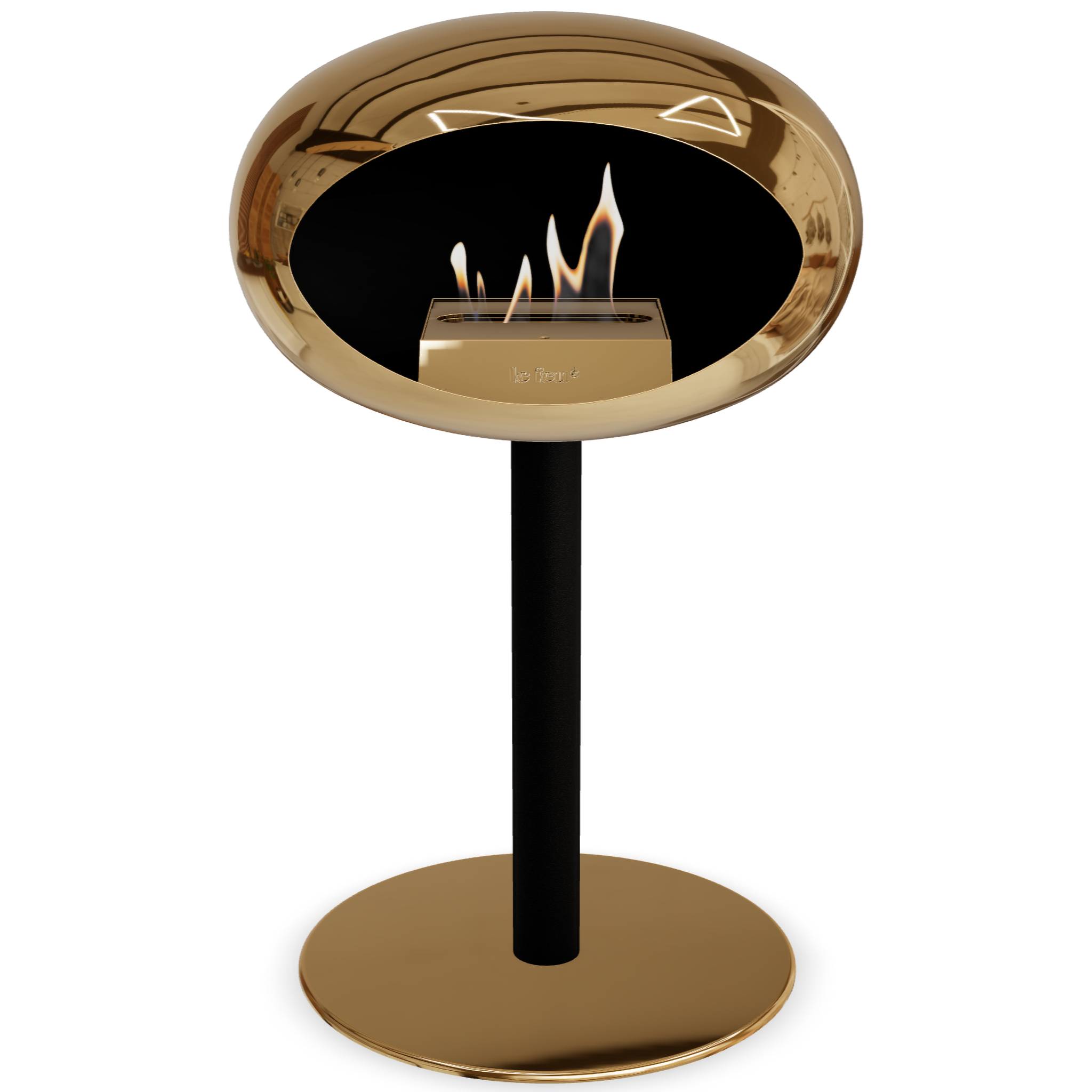 Ground Steel Low Chromed Rose Gold Bio Fireplace with Rose Gold Burner