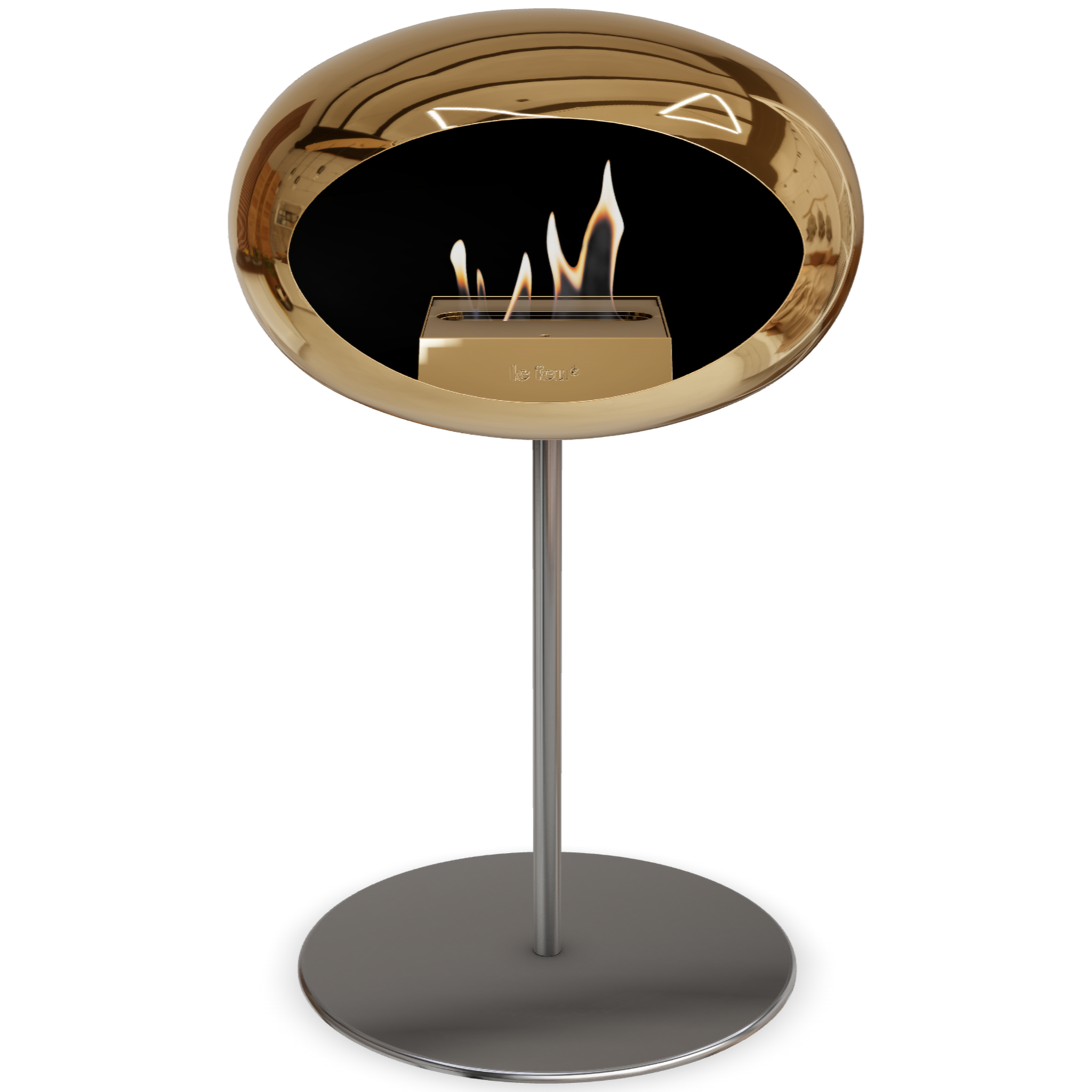 Ground Steel Low Chromed Rose Gold Bio Fireplace with Rose Gold Burner