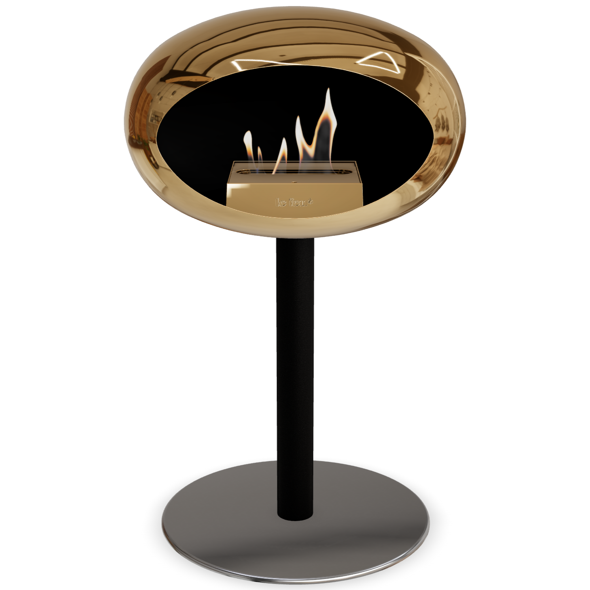 Ground Steel Low Chromed Rose Gold Bio Fireplace with Rose Gold Burner