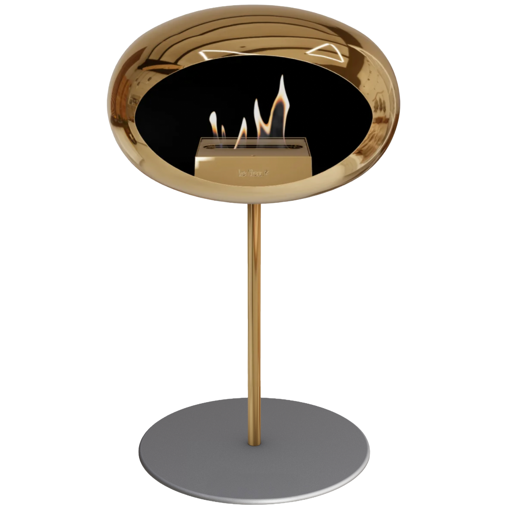 Ground Steel Low Chromed Rose Gold Bio Fireplace with Rose Gold Burner