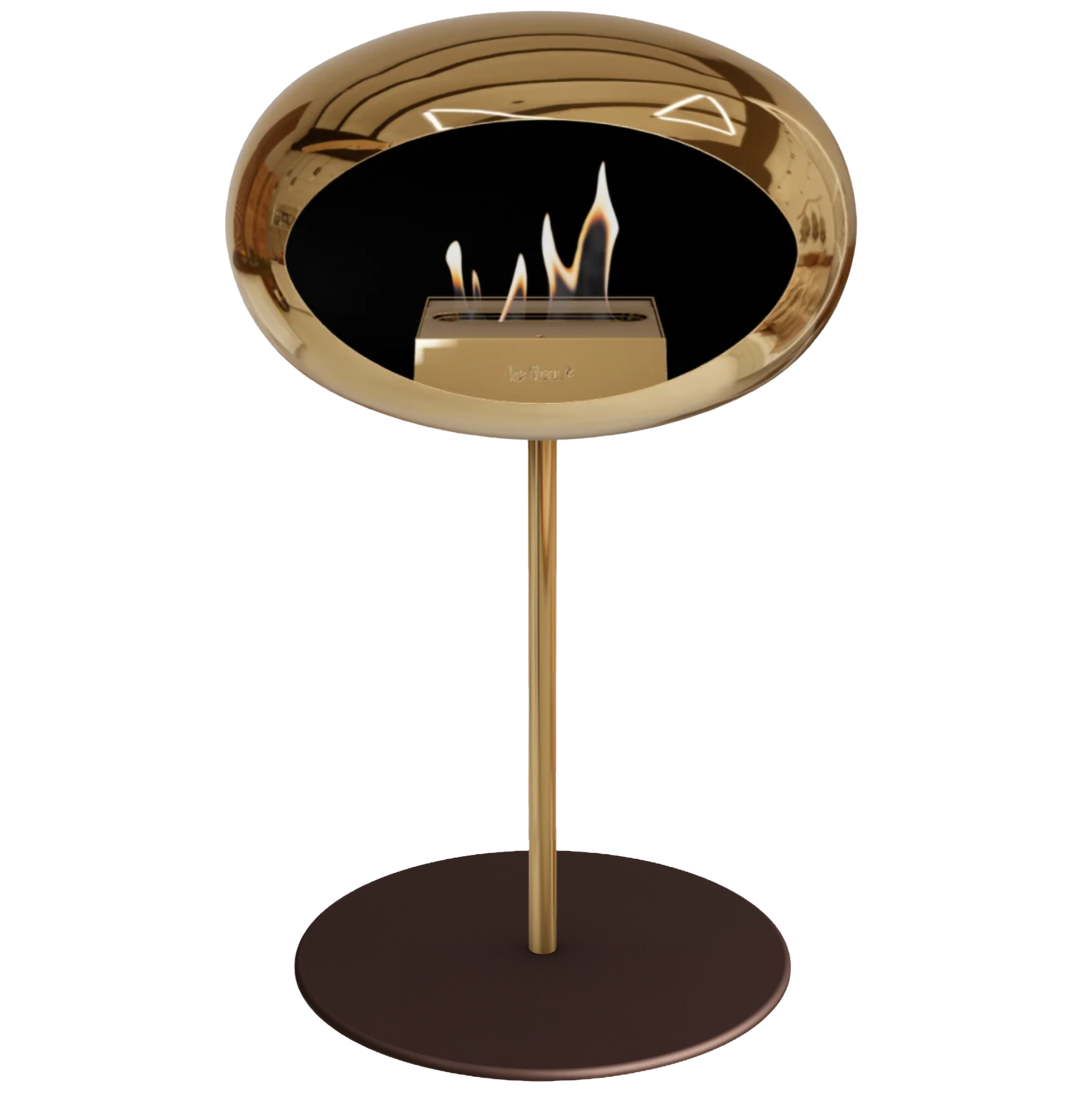 Ground Steel Low Chromed Rose Gold Bio Fireplace with Rose Gold Burner