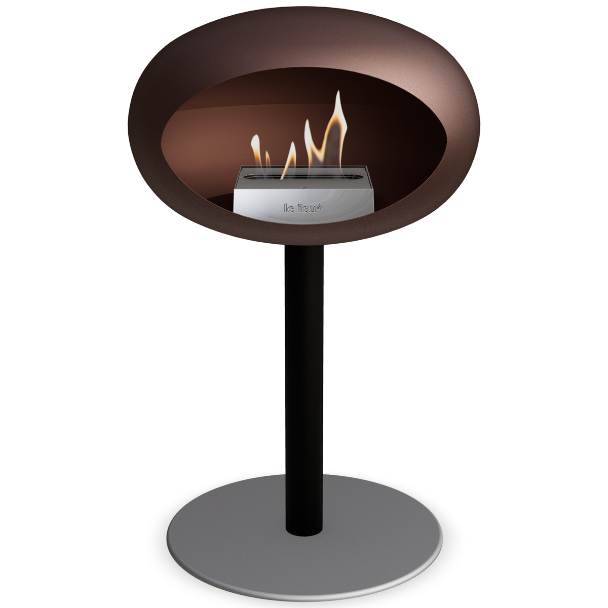 Ground Steel Low Mocca Bio Fireplace