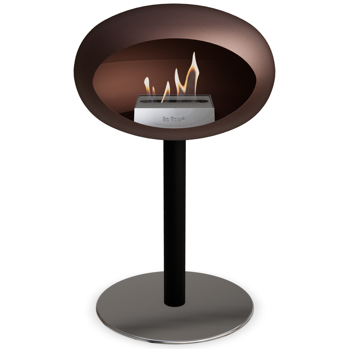 Ground Steel Low Mocca Bio Fireplace