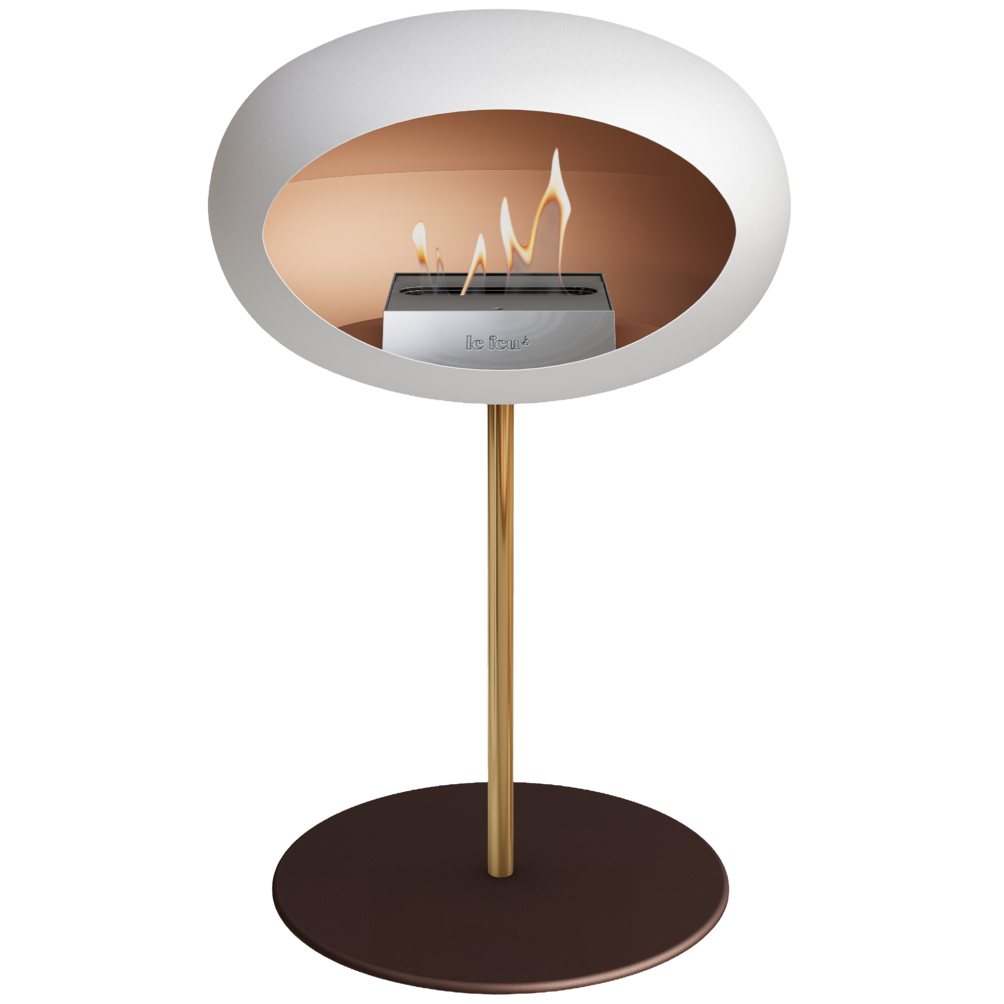 Ground Steel Low White Bio Fireplace